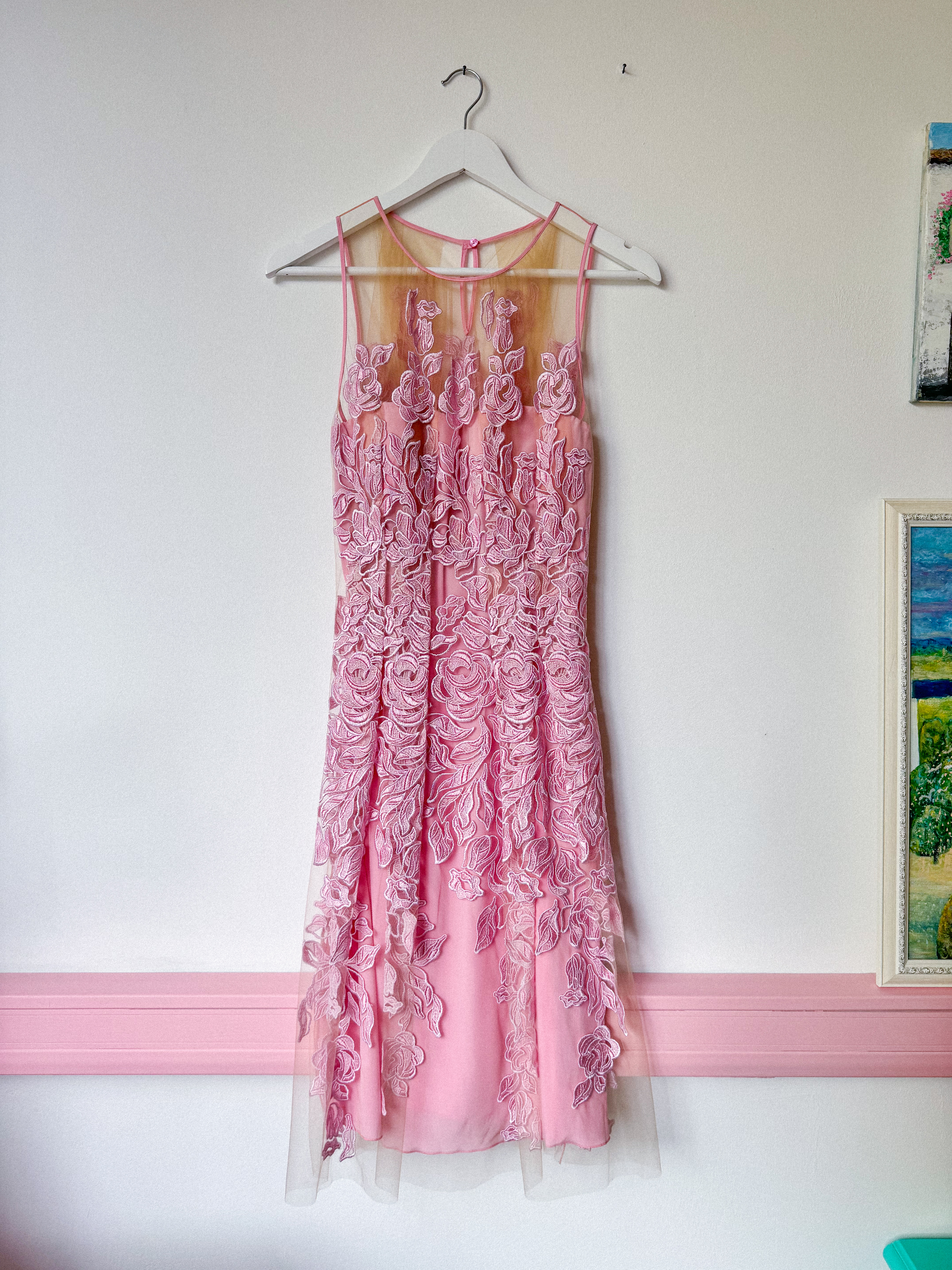 BLUMARINE šilkinė siuvinėta suknelė