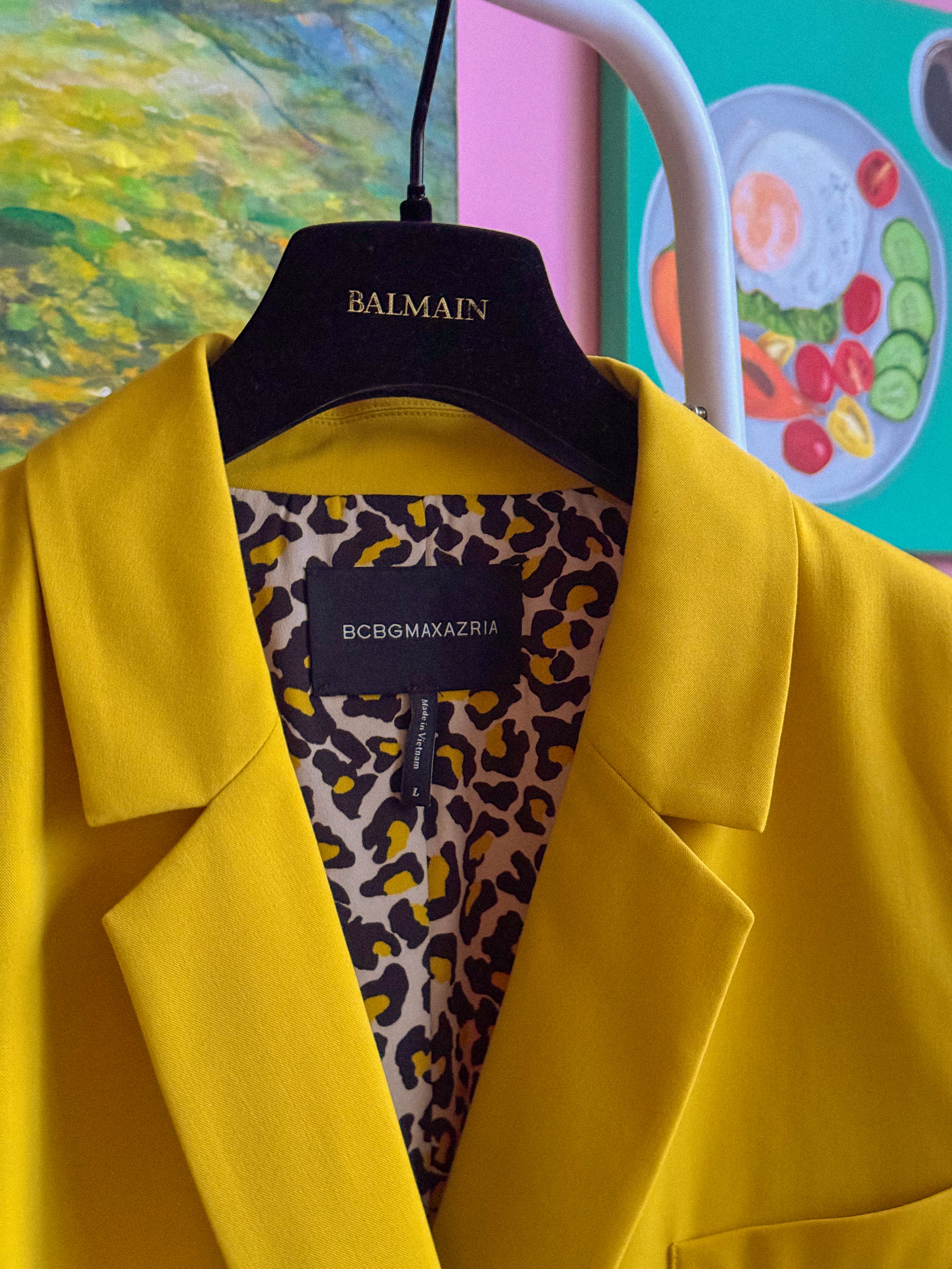 BCBGMAXAZRIA geltonas švarkas
