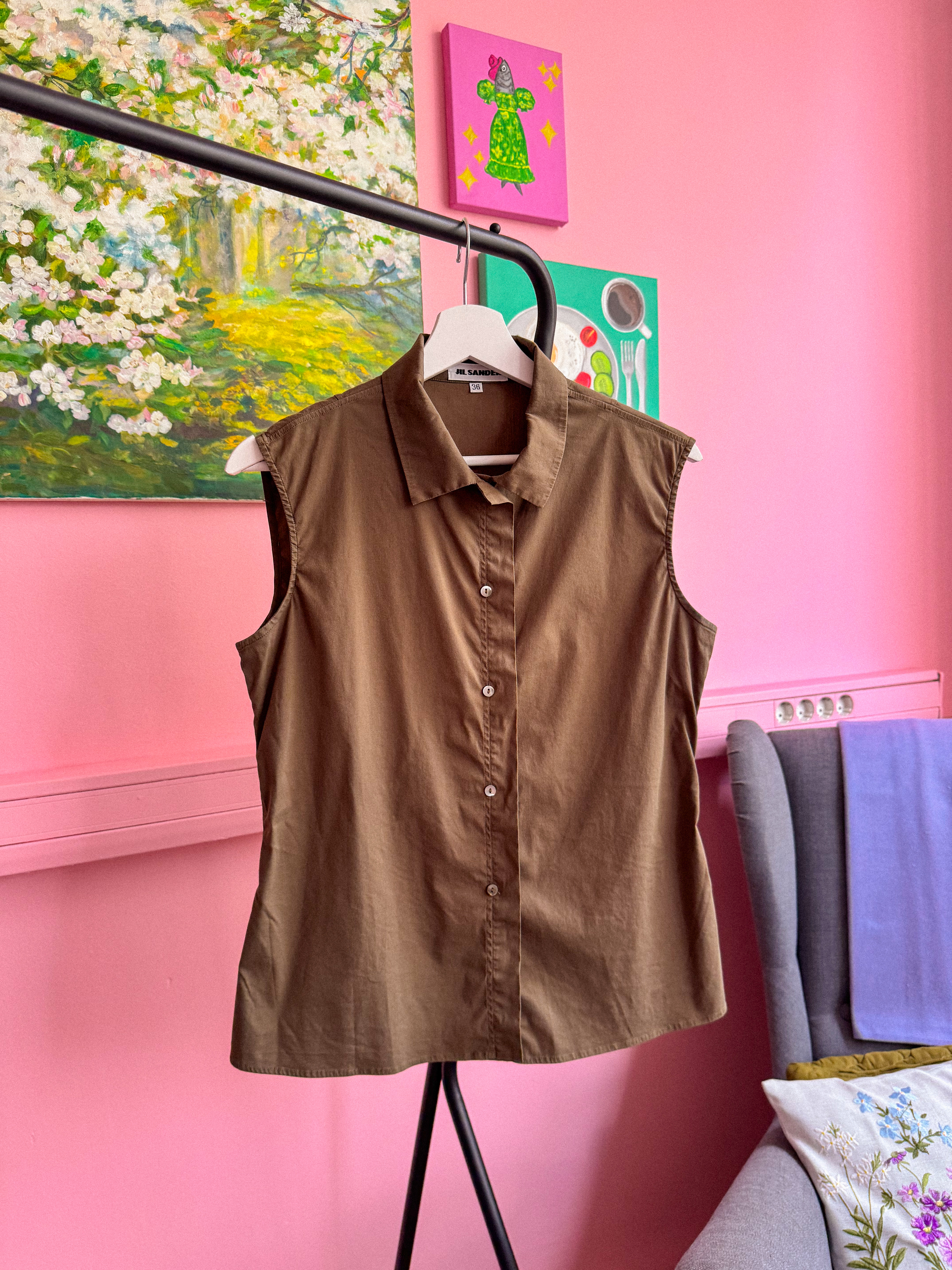 JIL SANDER chaki marškinukai