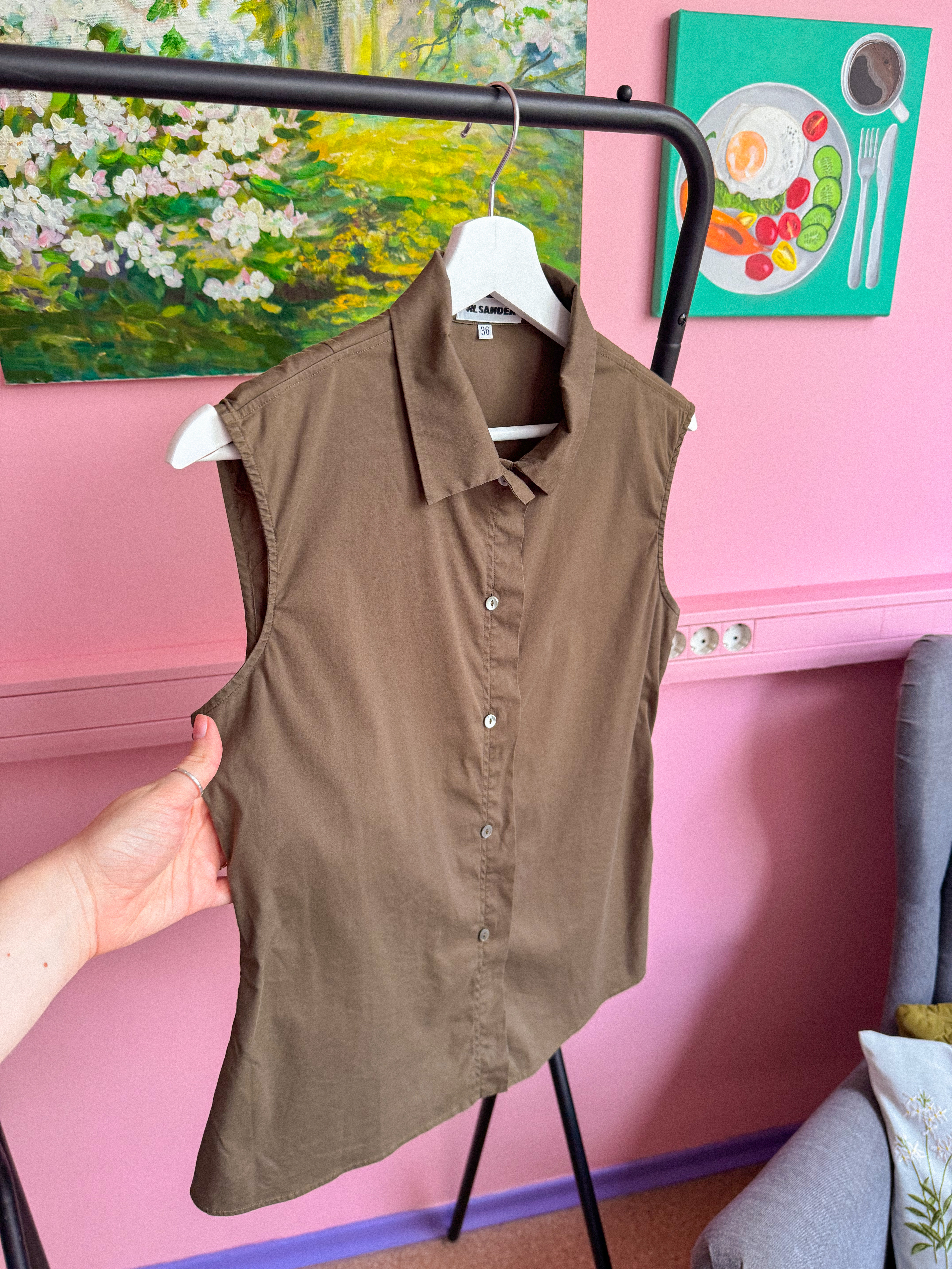 JIL SANDER chaki marškinukai