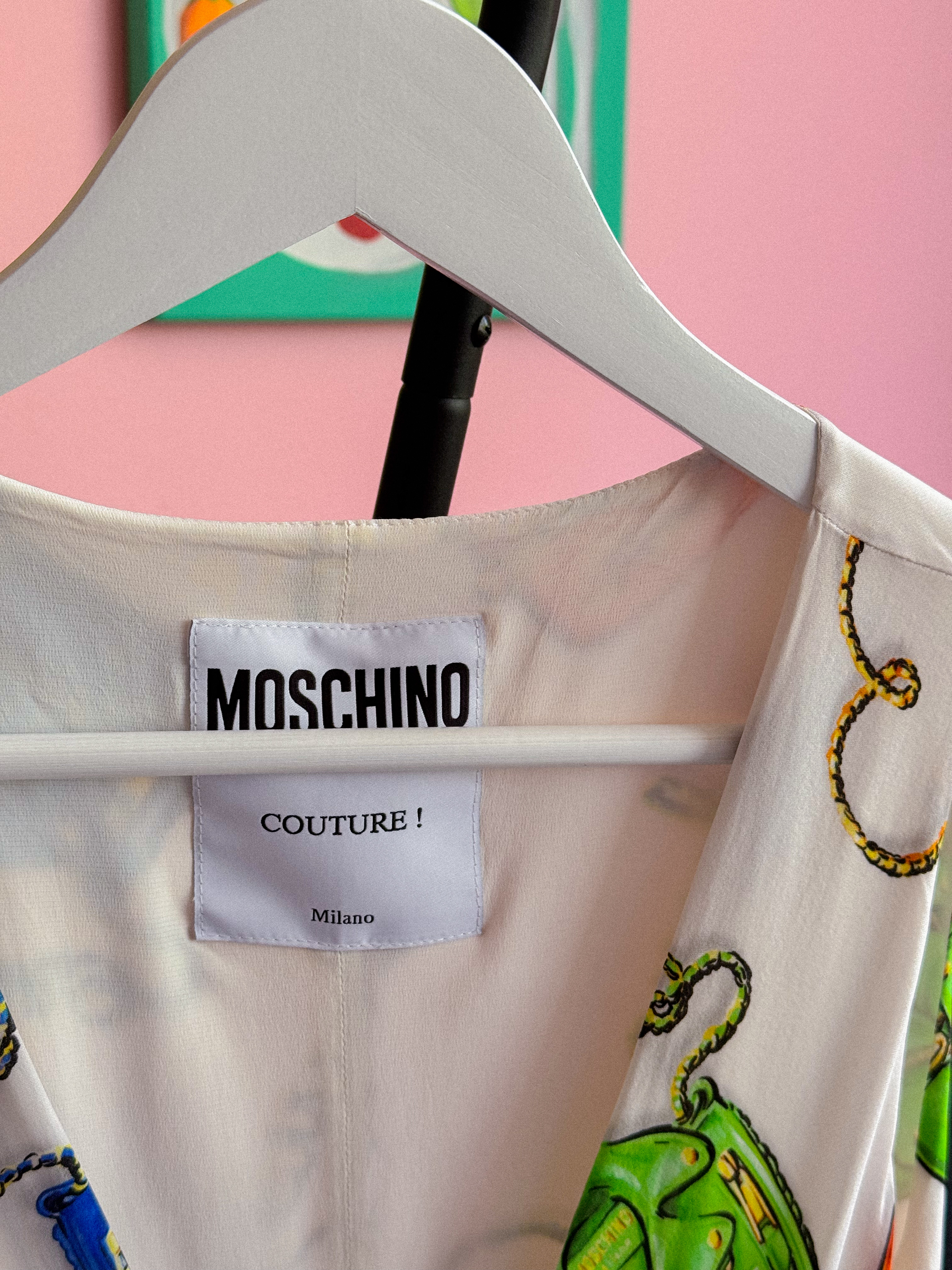 MOSCHINO šilkinė rankinukų suknelė