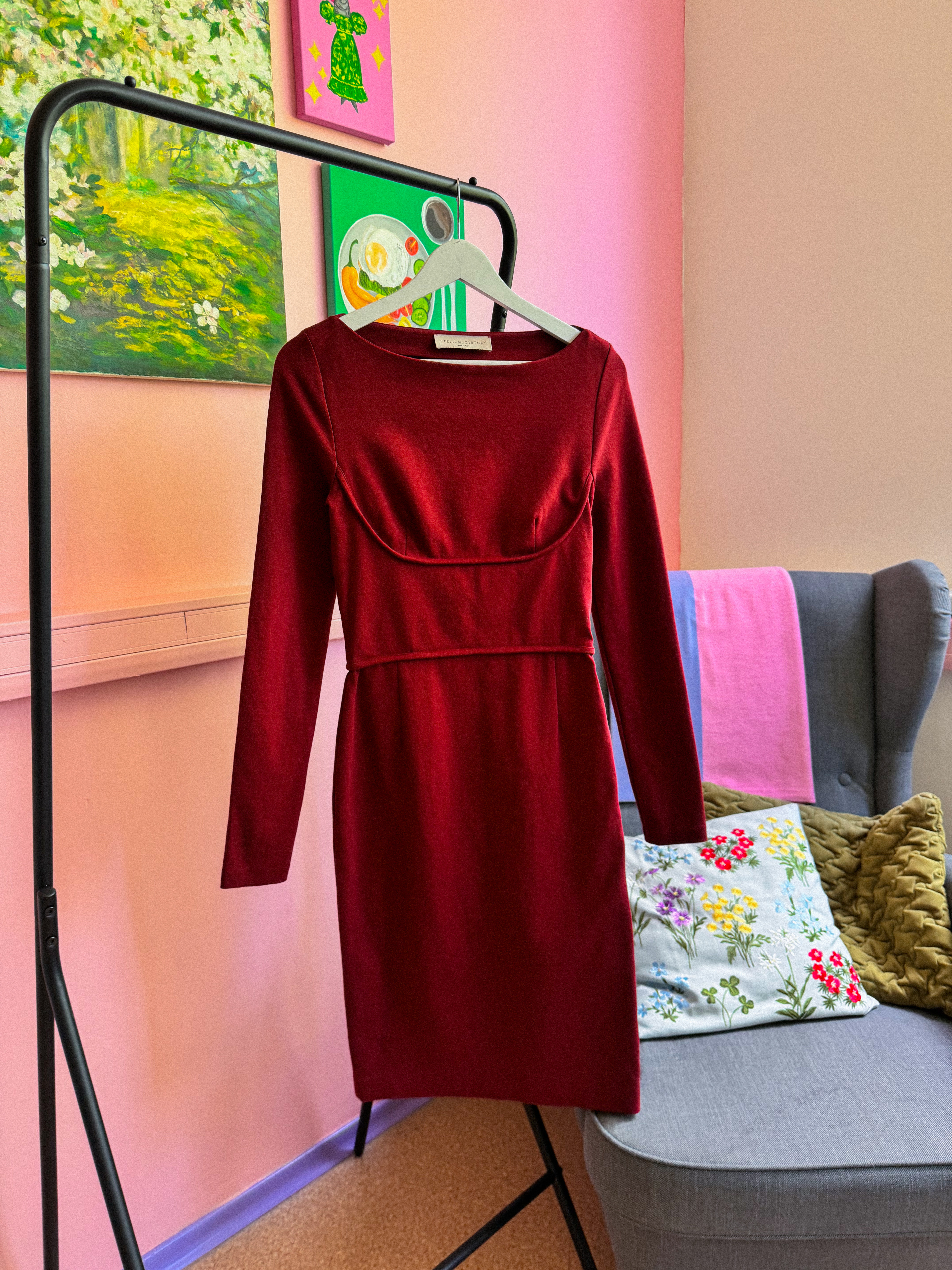 STELLA MCCARTNEY bordo suknelė