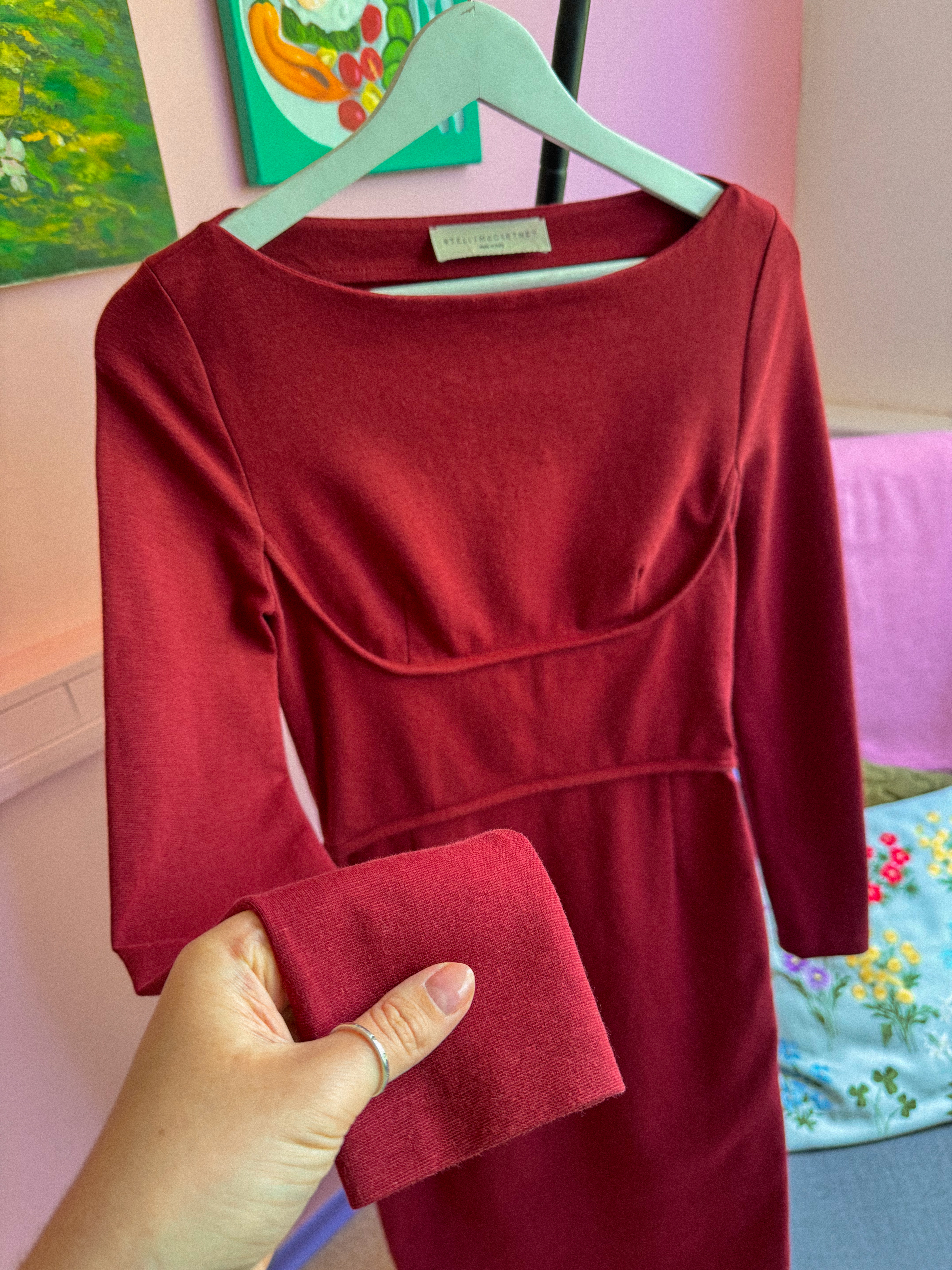 STELLA MCCARTNEY bordo suknelė
