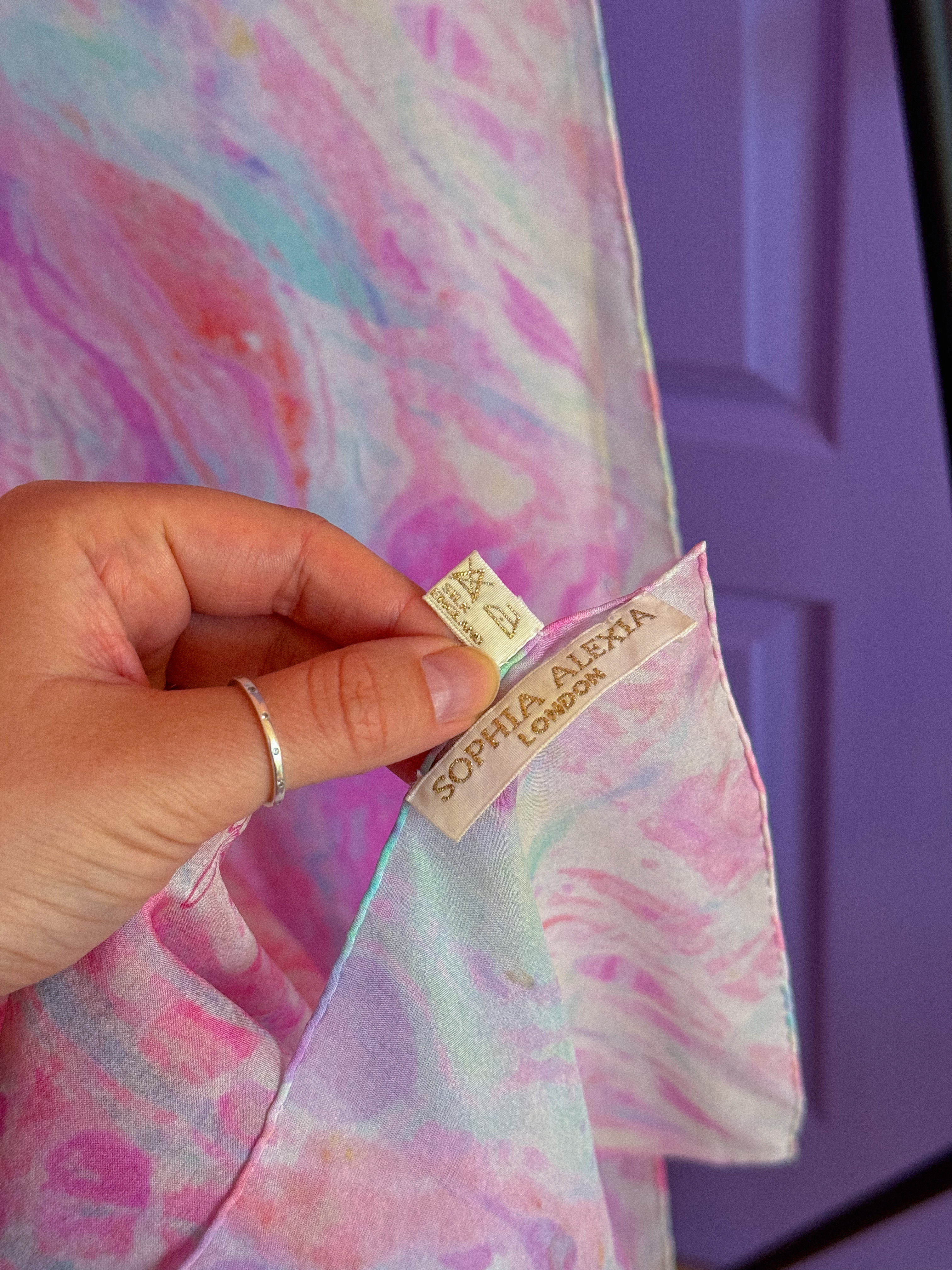 PASTELINĖ ilga šilkinė skarelė