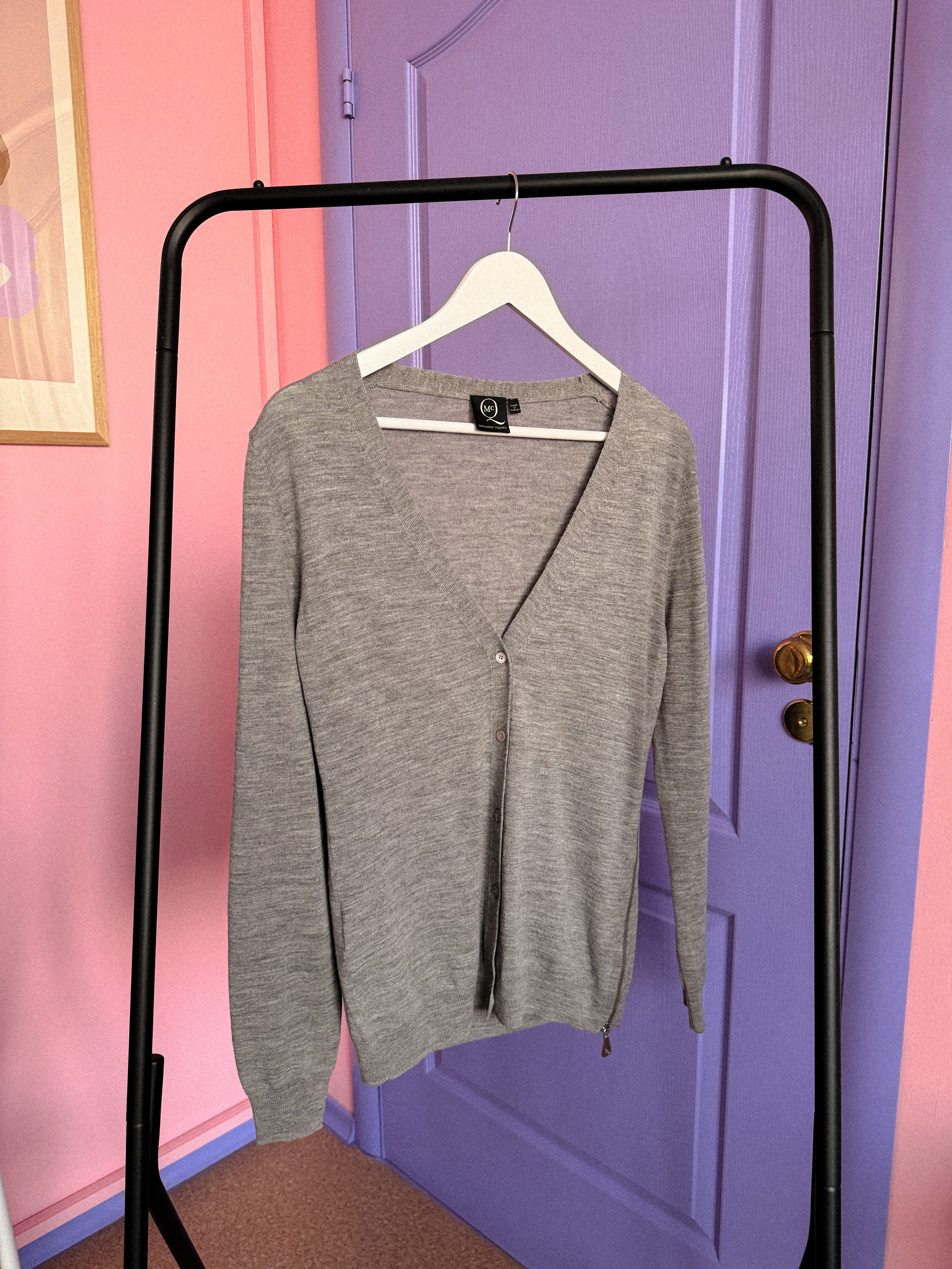 ALEXANDER MCQUEEN pilkas kardiganas