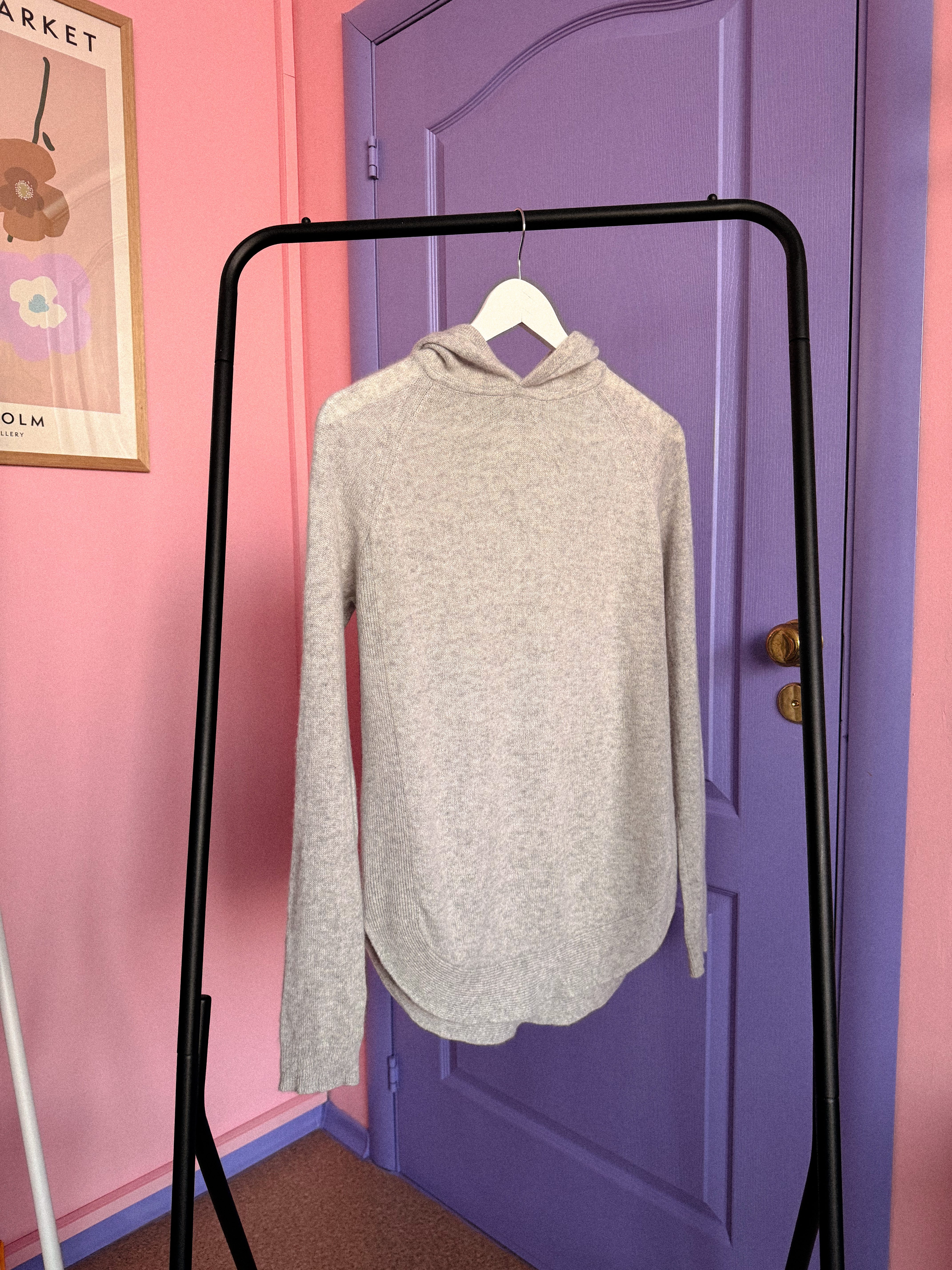 THEORY kašmyrinis megztinis su gobtuvu