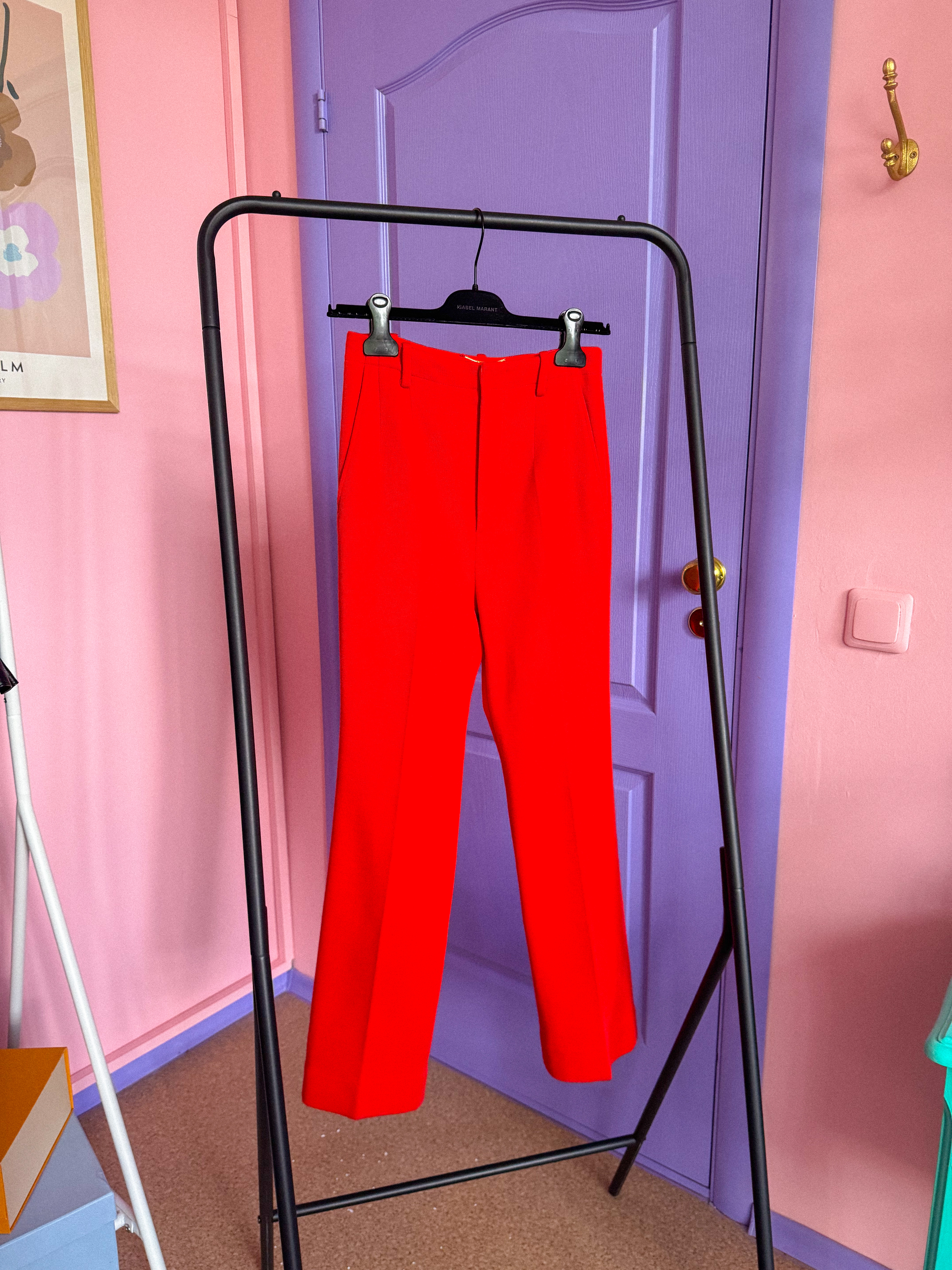 SAINT LAURENT raudonos kelnės