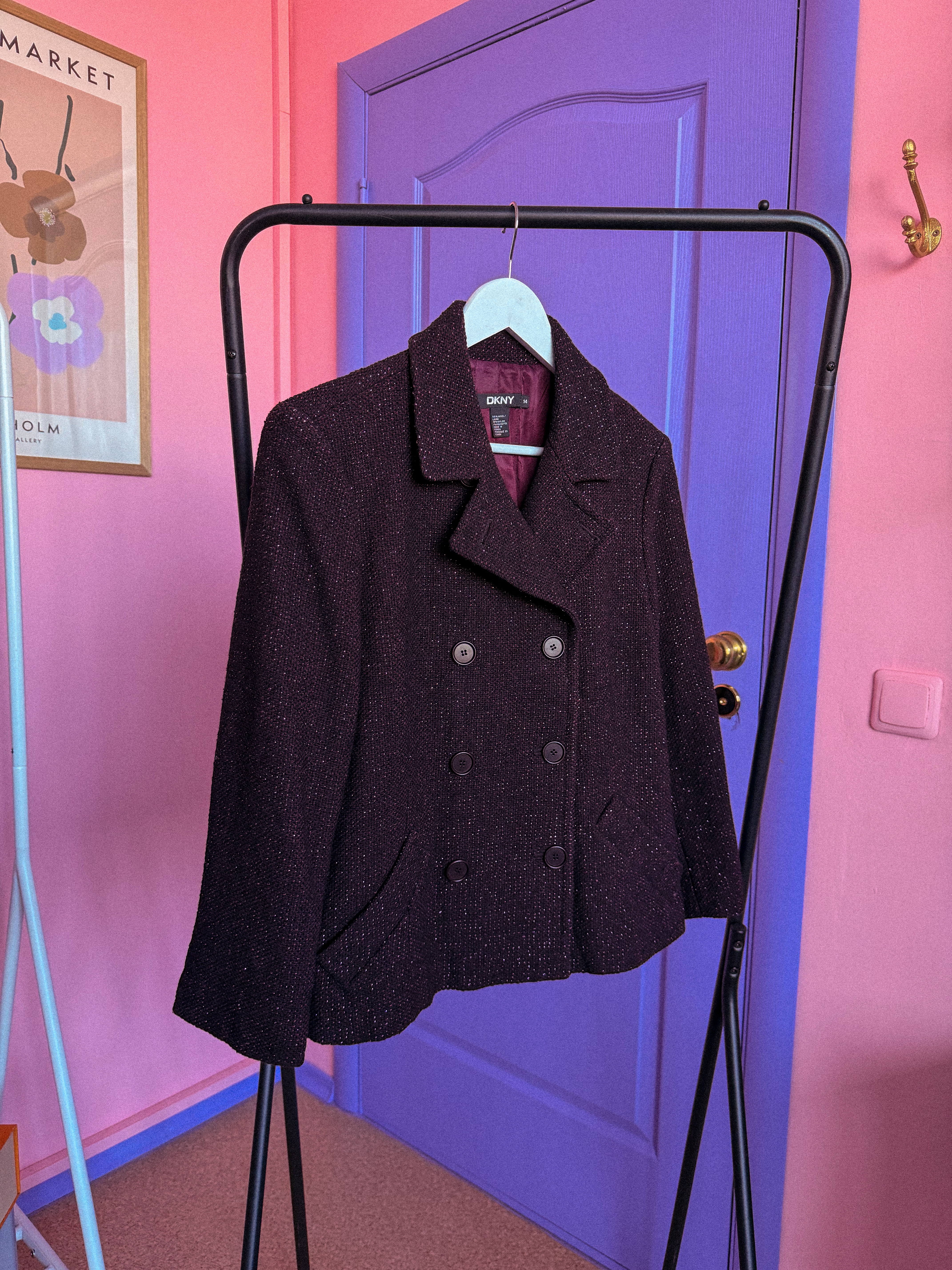 DKNY blizgus vilnos švarkelis