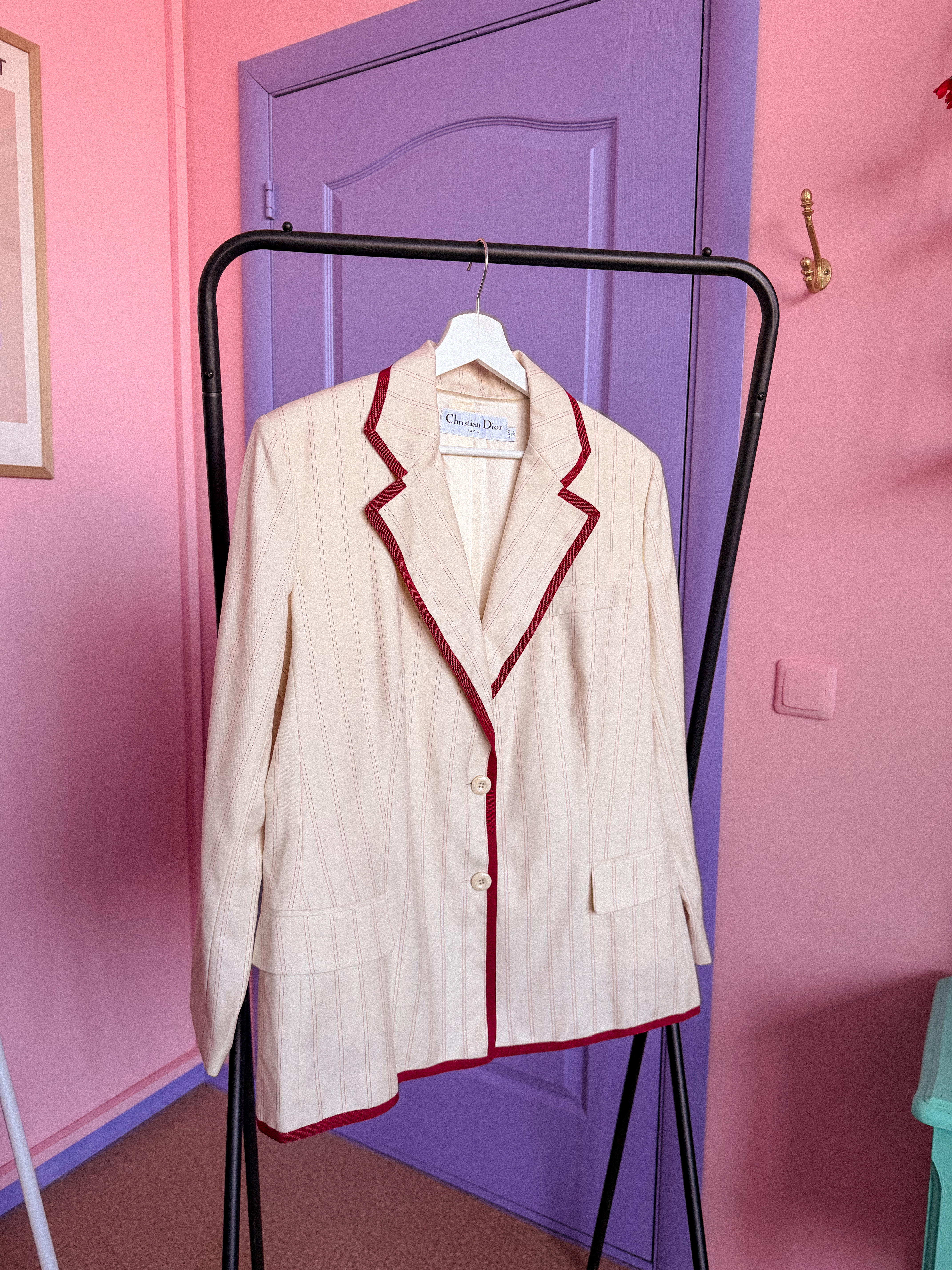 CHRISTIAN DIOR kreminis švarkas