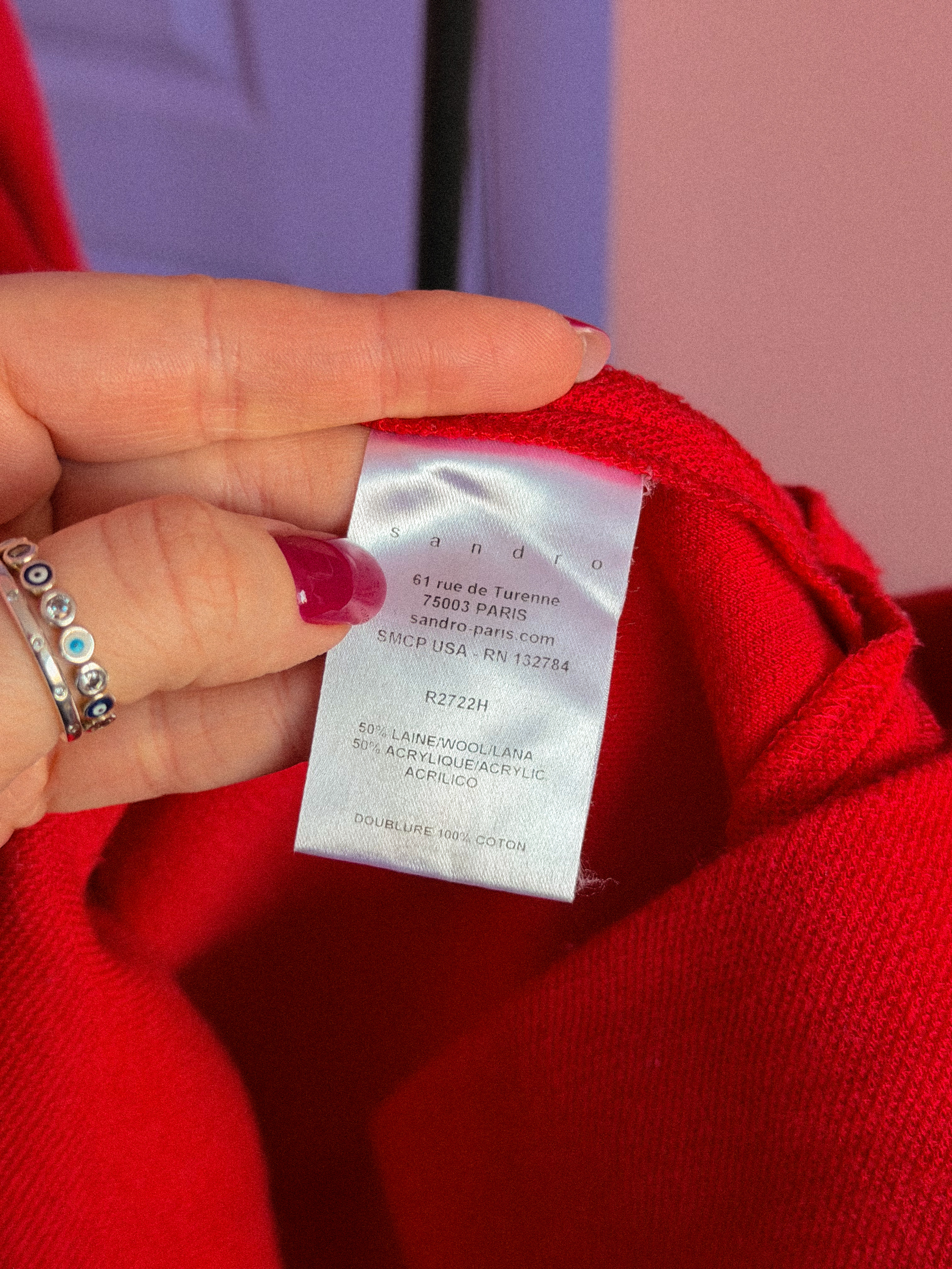 SANDRO raudona suknelė