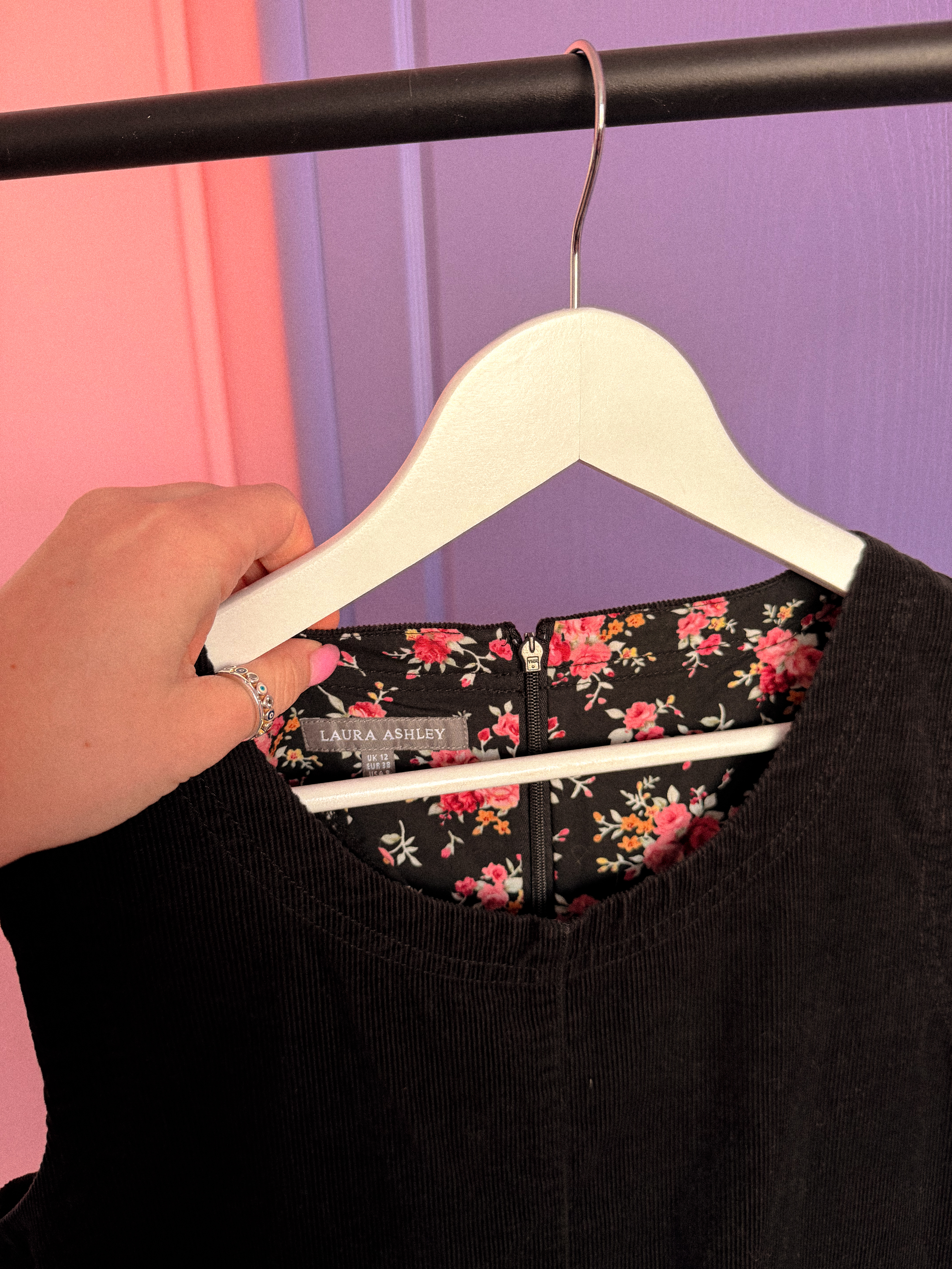 LAURA ASHLEY velvetinis sarafanas