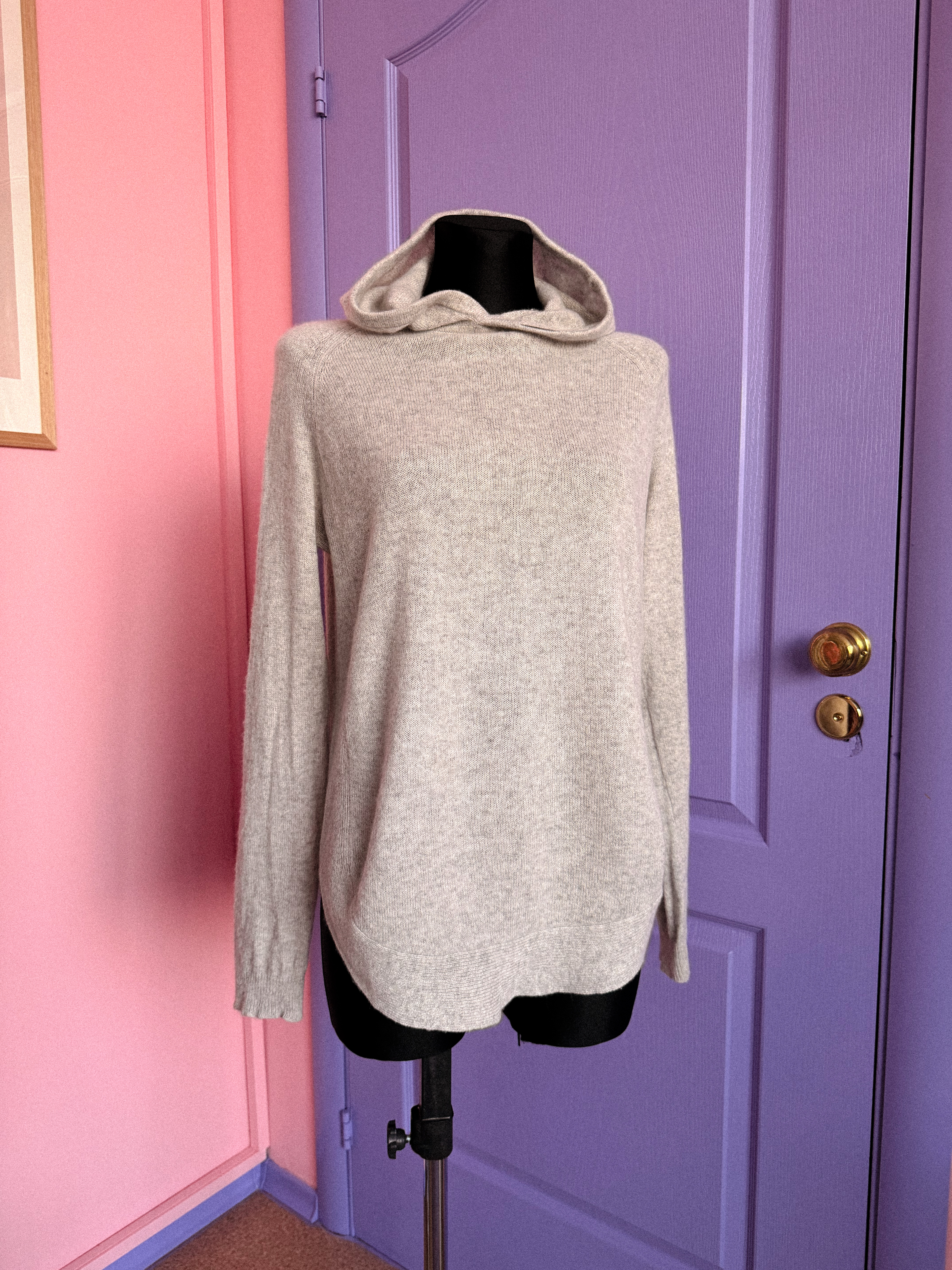 THEORY kašmyrinis megztinis su gobtuvu