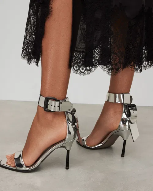 ALL SAINTS sidabriniai aukštakulniai