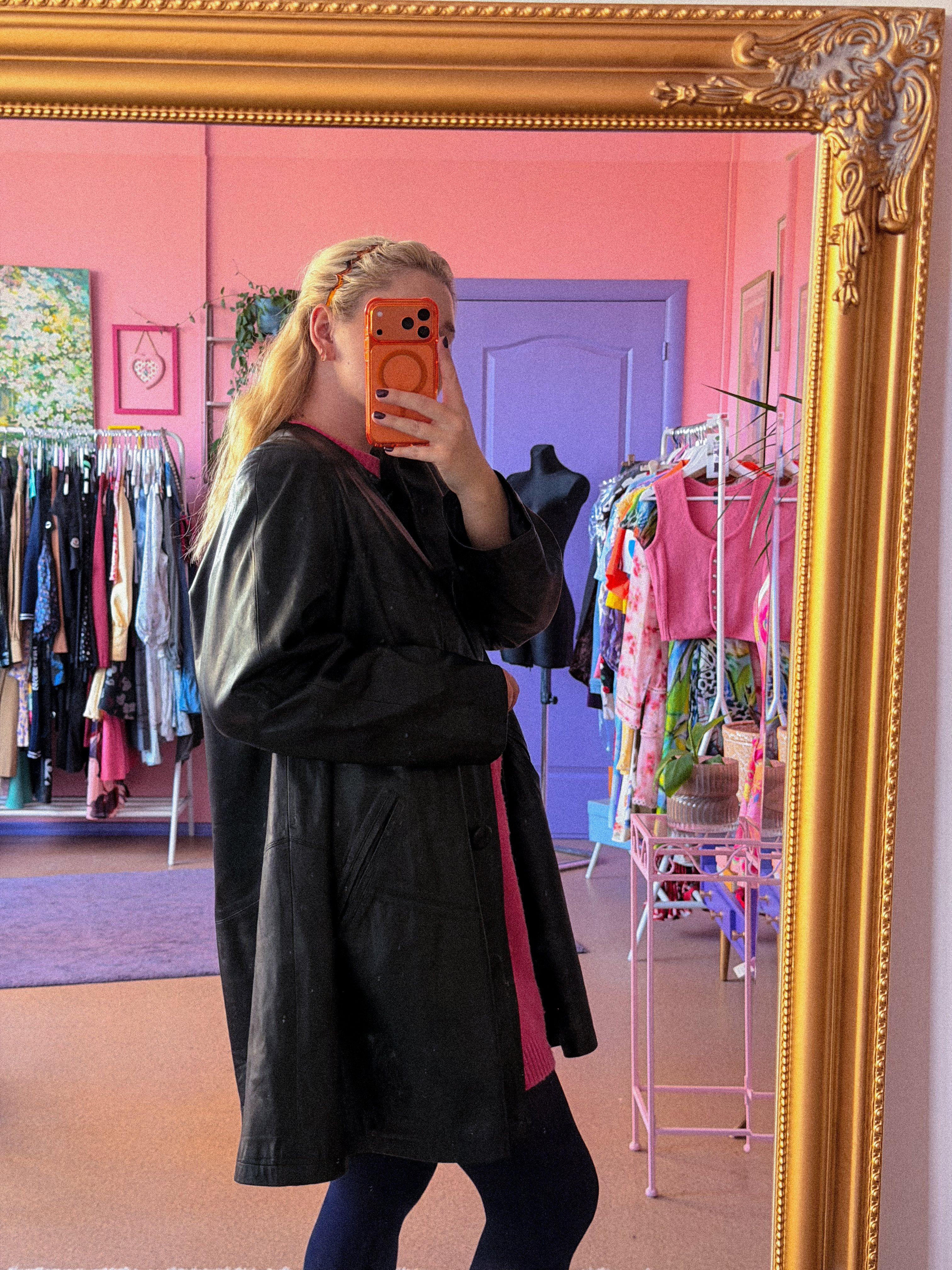 VINTAŽINIS odinis paltas