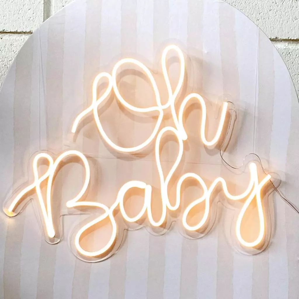 Placa Neon 'Oh Baby'