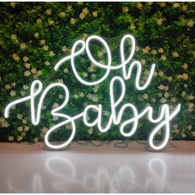 Placa Neon 'Oh Baby'