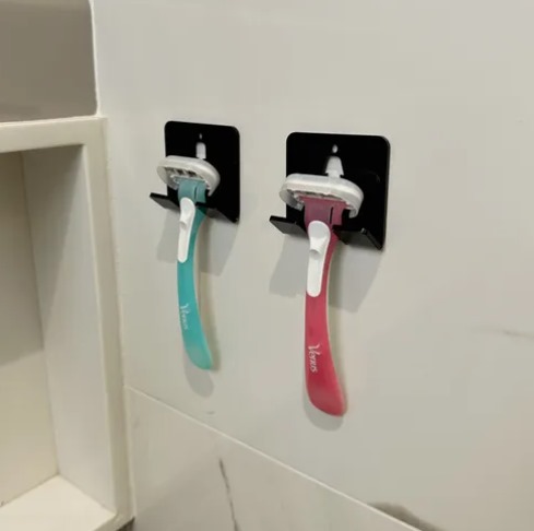 Kit 2 Suporte Porta Lâmina Barbear Gilette Adesivo Acrílico maculino e feminino