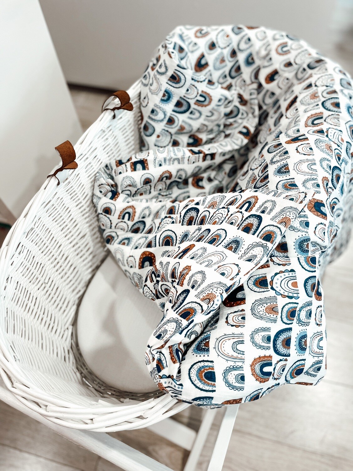 Muslino antklodės užvalkalas "Jeans rainbow”