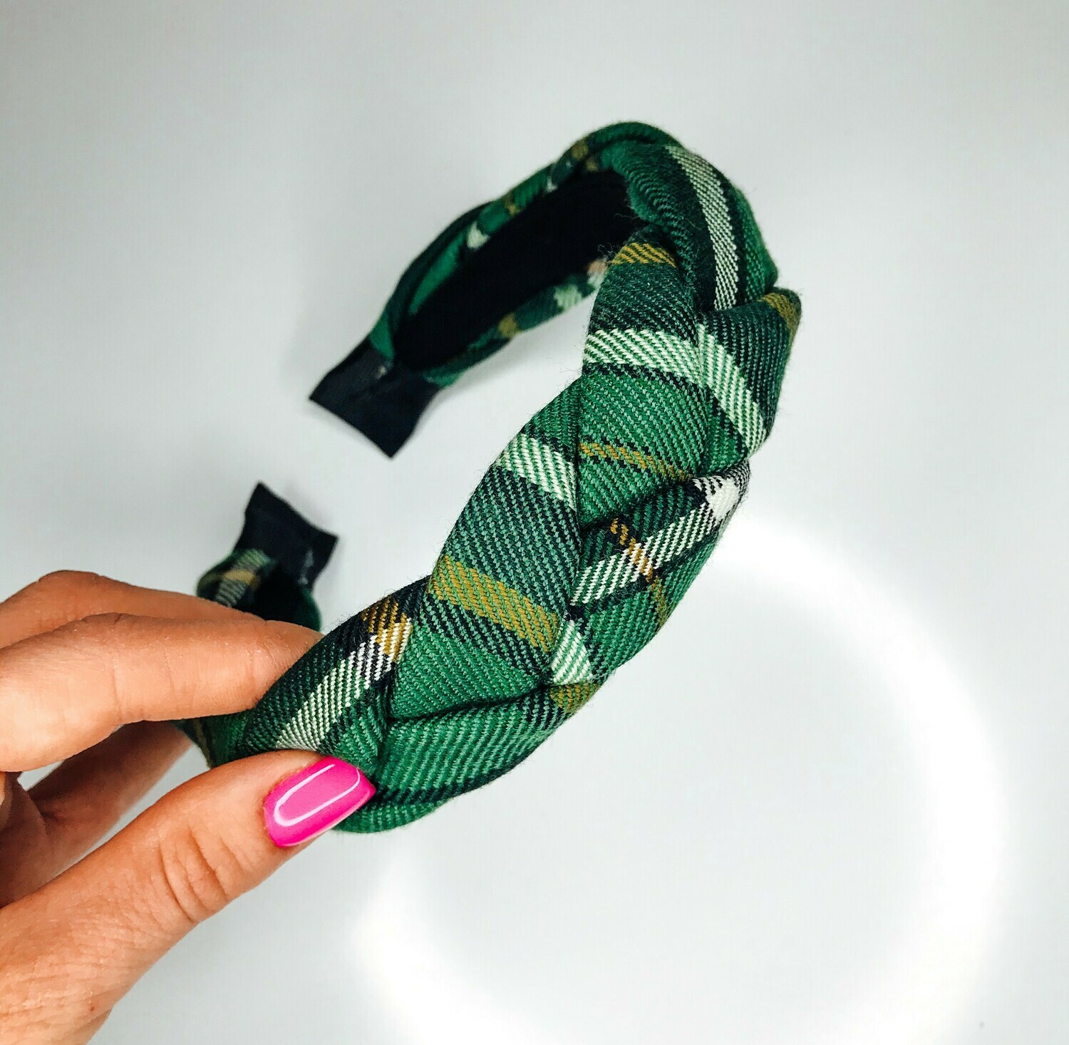 Pintas plaukų lankelis "Green tartan"