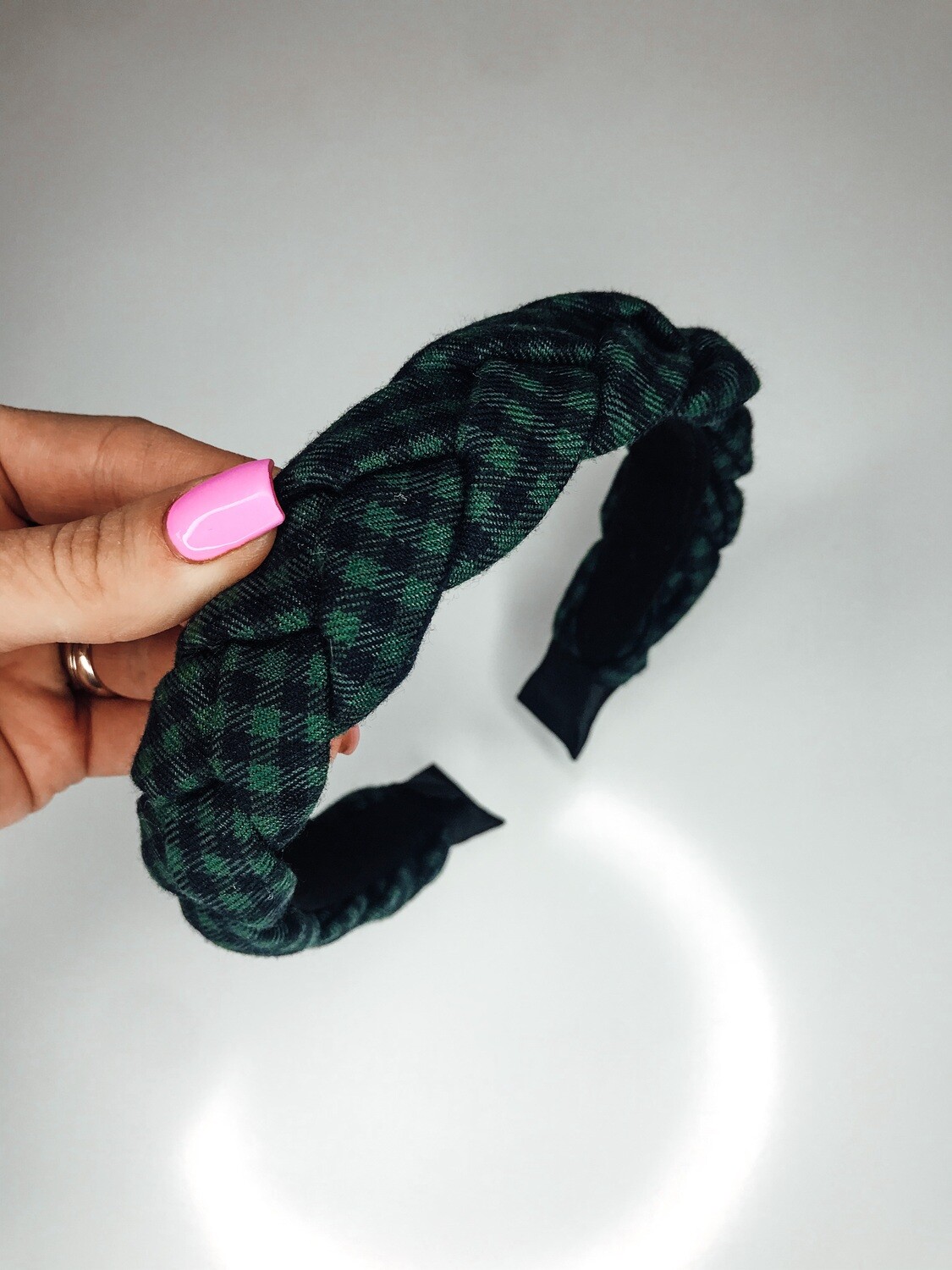 Pintas plaukų lankelis "Green chess"