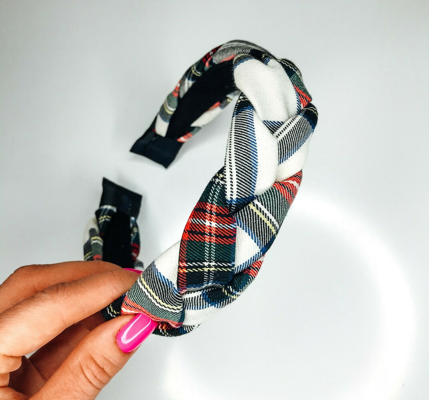 Pintas plaukų lankelis "White tartan"