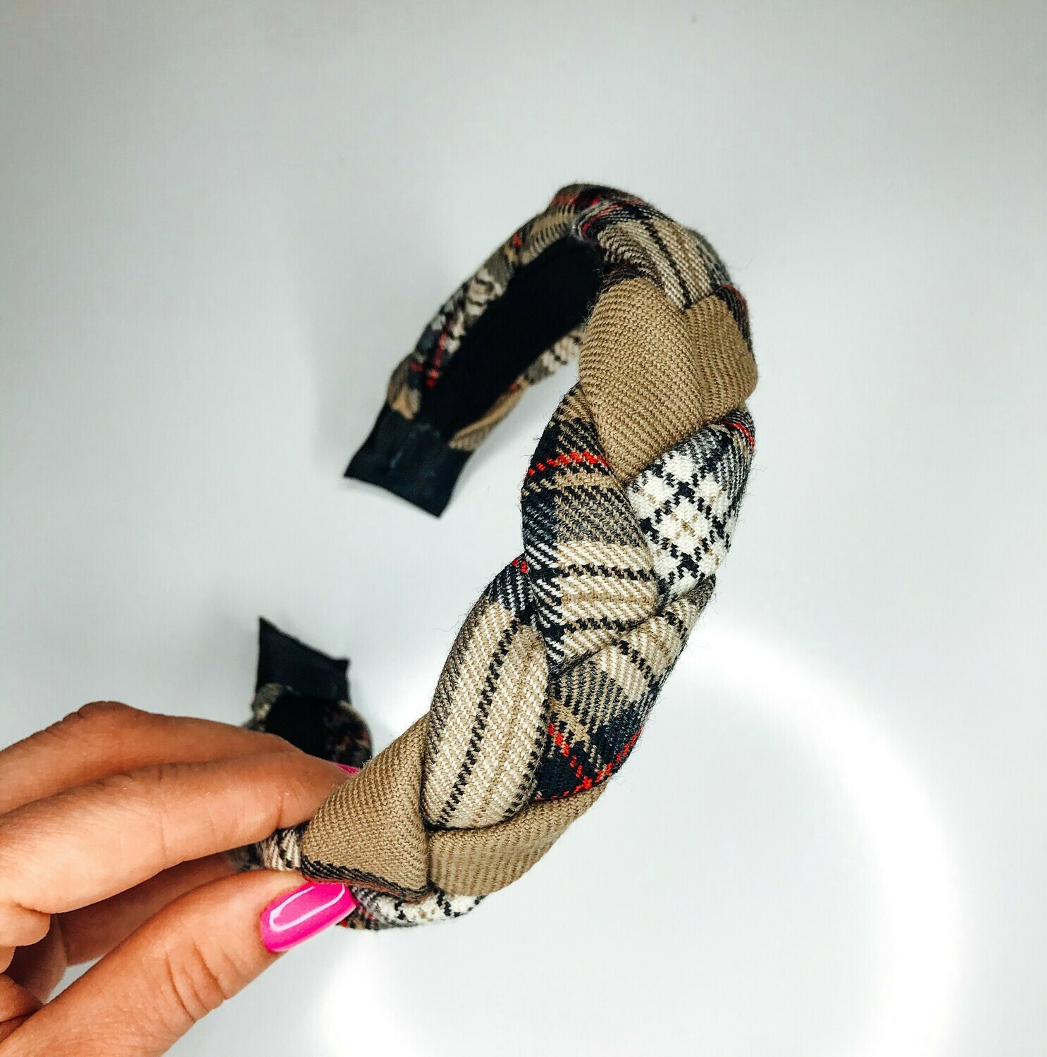 Pintas plaukų lankelis "Brown tartan"