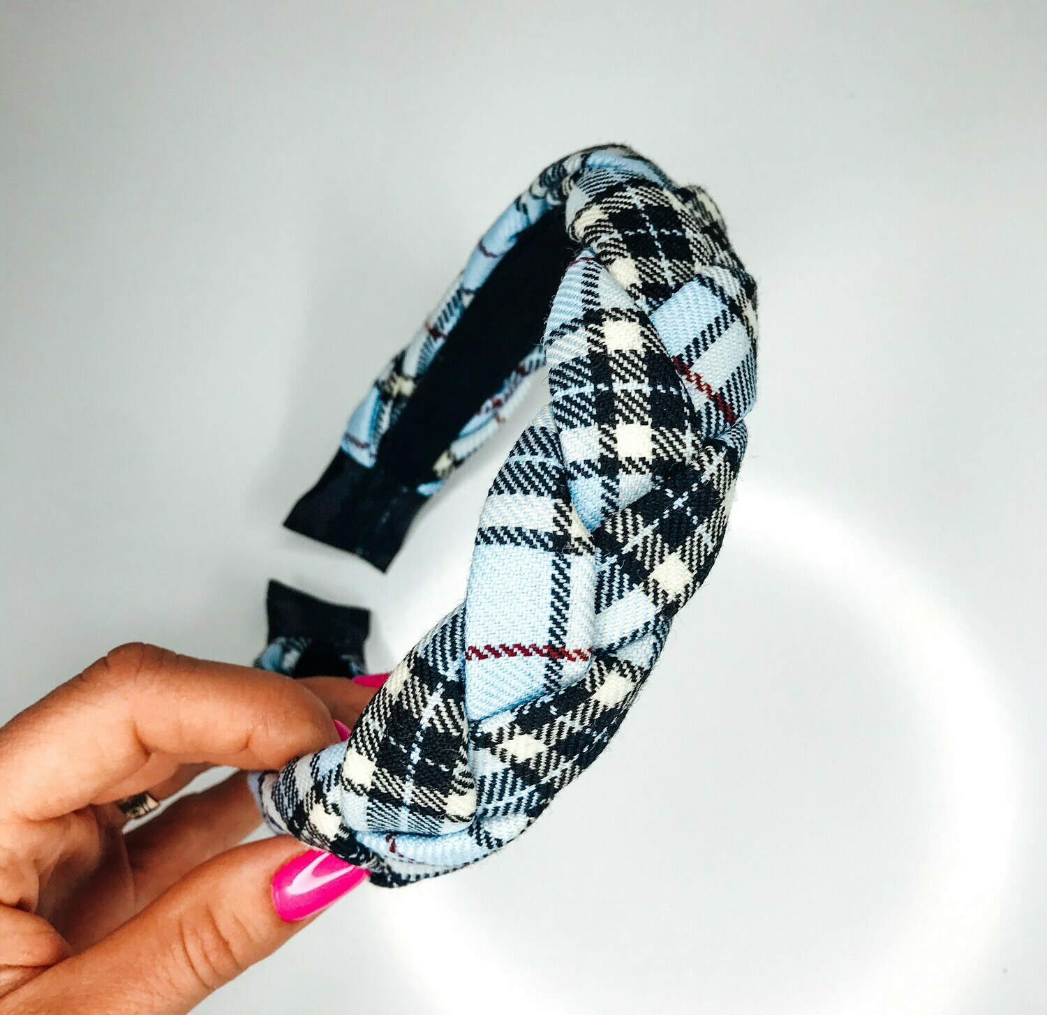 Pintas plaukų lankelis "Blue burberry"