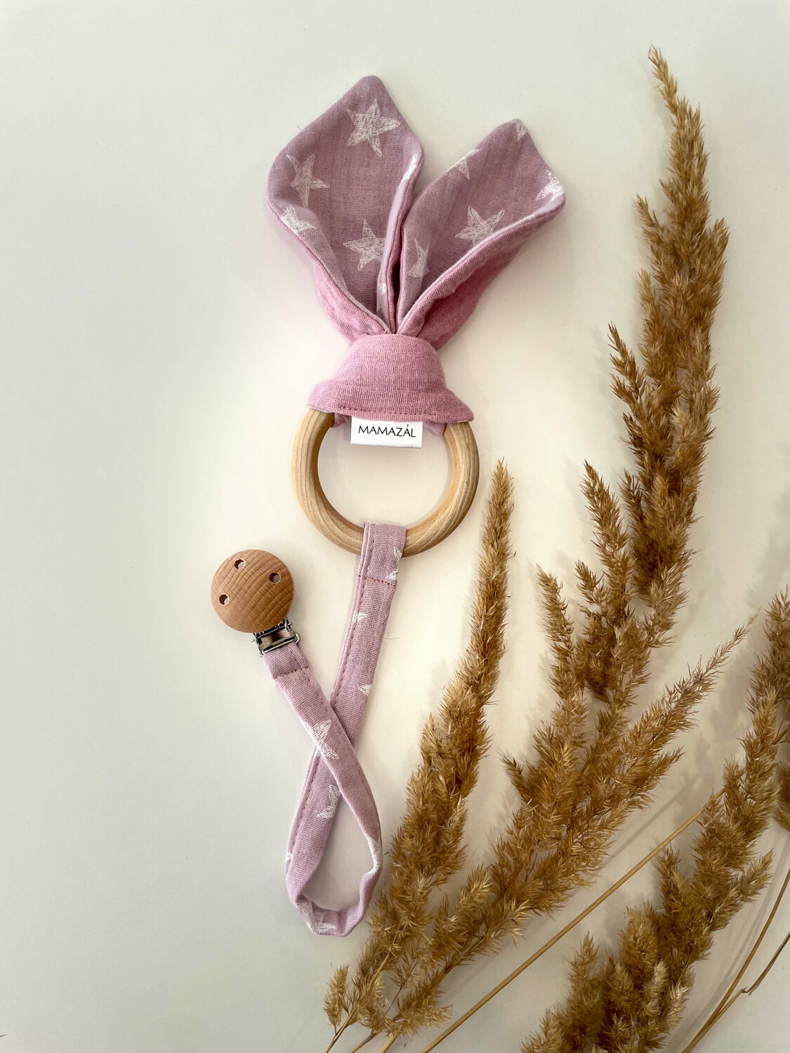 Žaisliukas - kramtukas "Pink stars bunny"