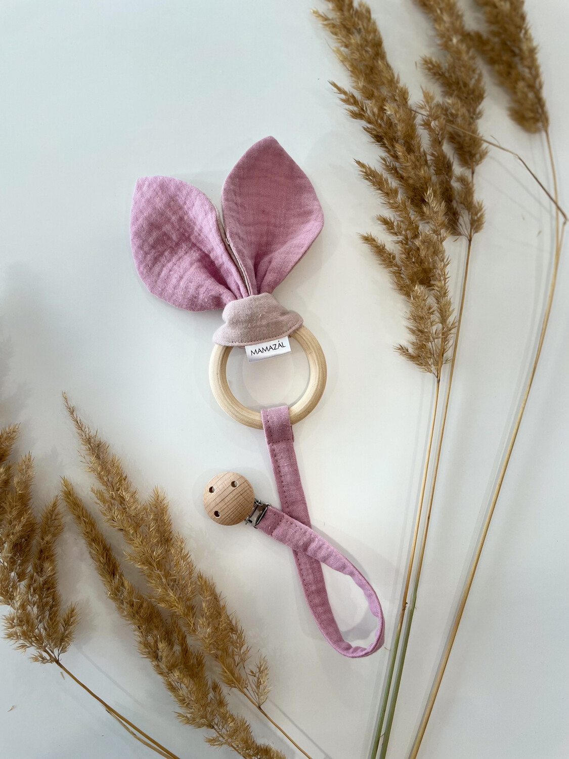 Žaisliukas - kramtukas "Dusty pink bunny"