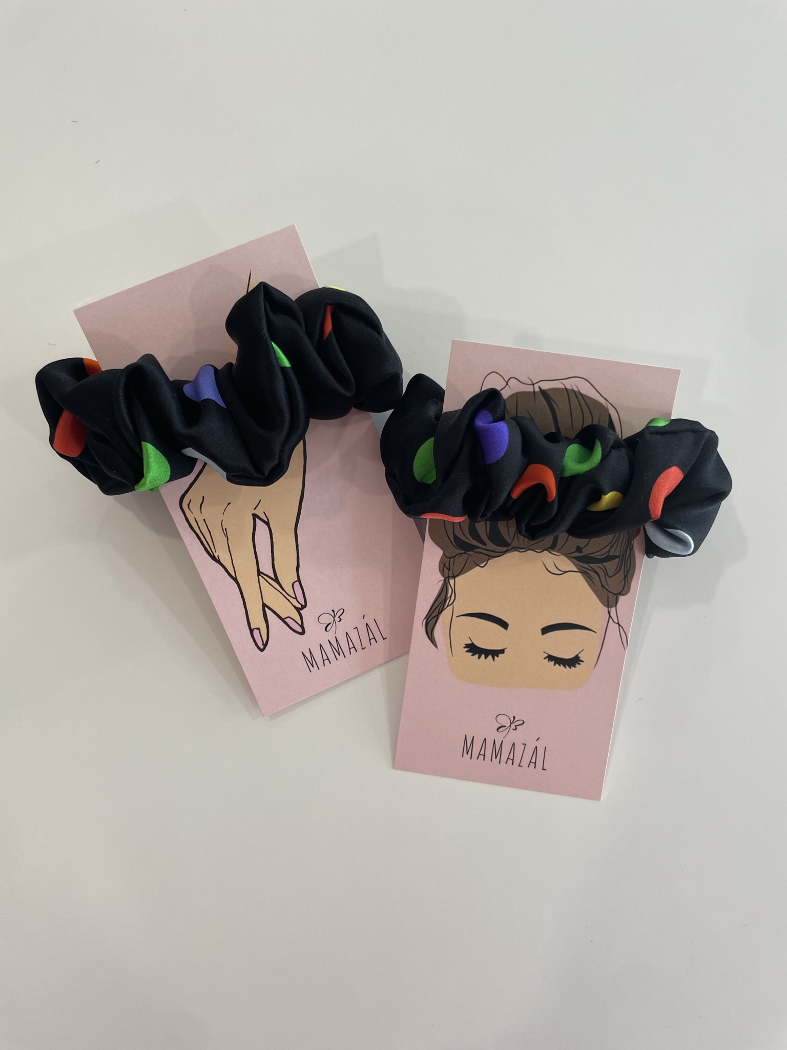 Šilkinė plaukų gumytė "Colorful bubbles”