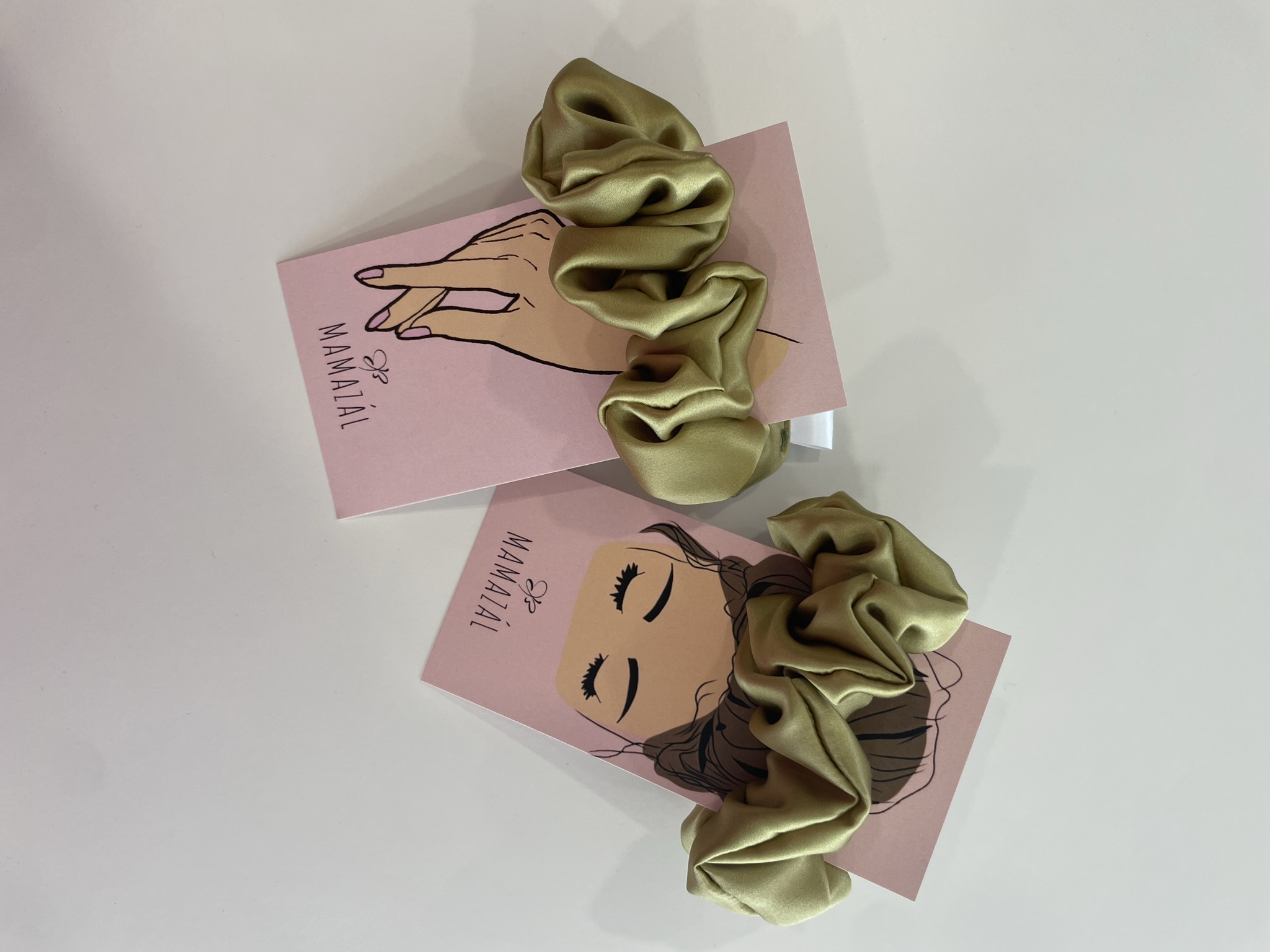 Šilkinė plaukų gumytė "Olive"