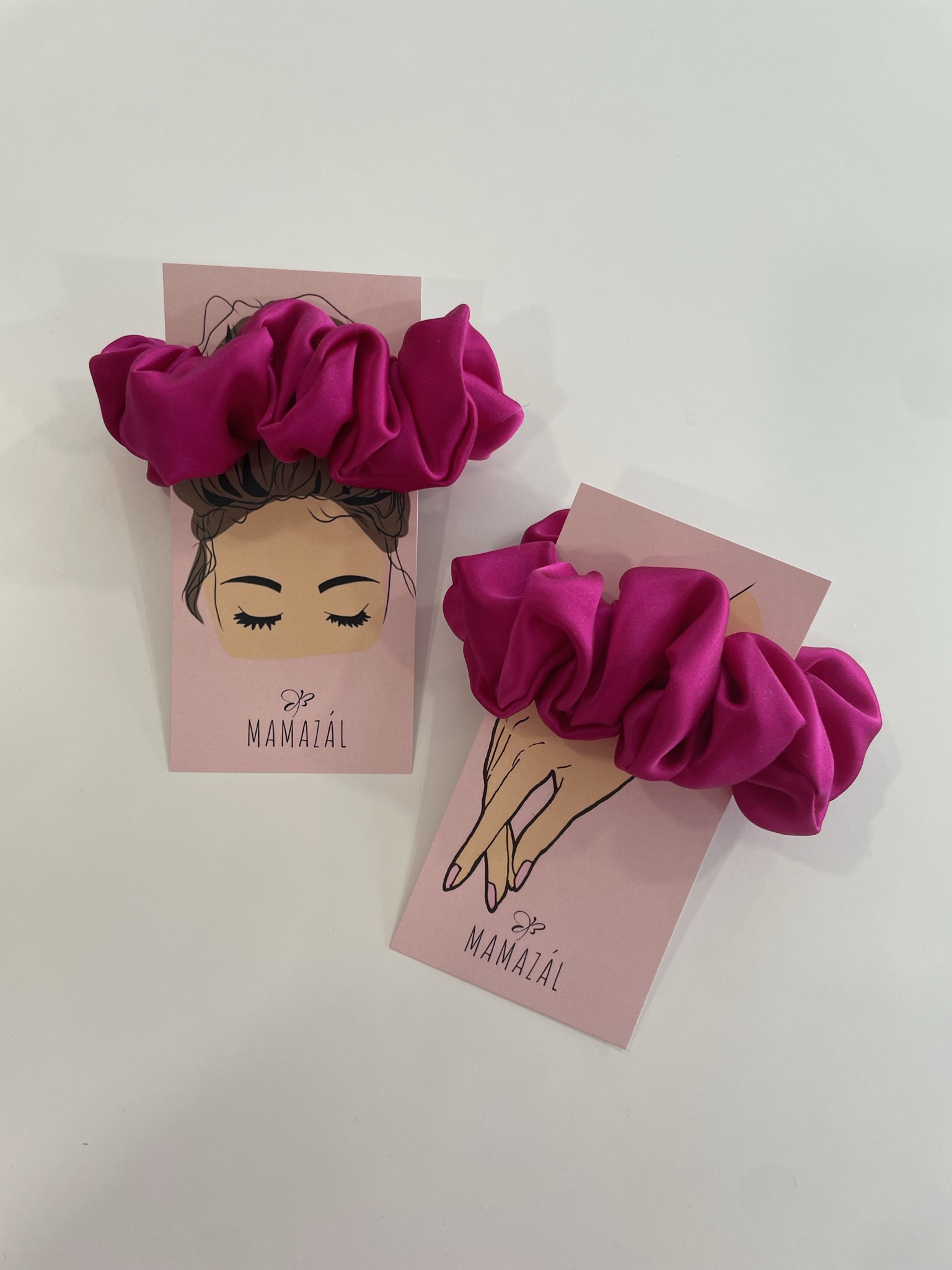 Šilkinė plaukų gumytė "Fuscia”