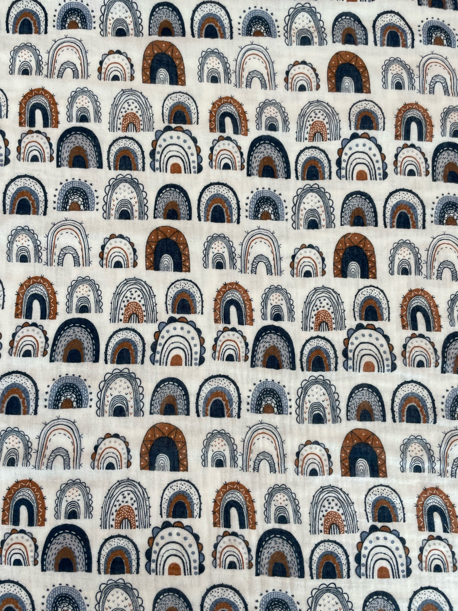 Double Gauze (muslinas) "Jeans rainbows"