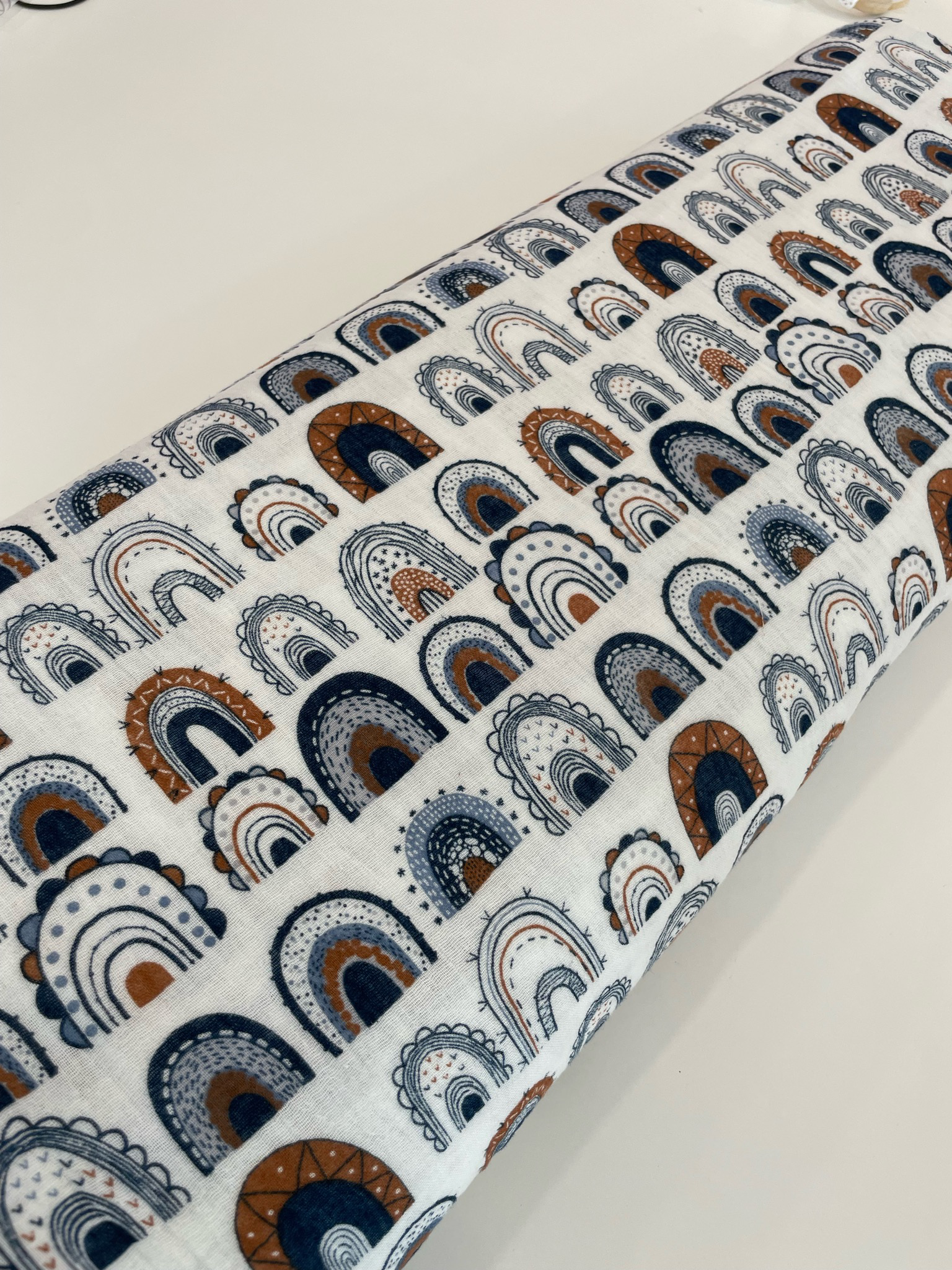 Double Gauze (muslinas) "Jeans rainbows"