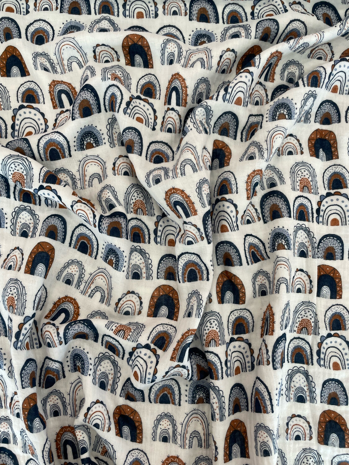 Double Gauze (muslinas) "Jeans rainbows"