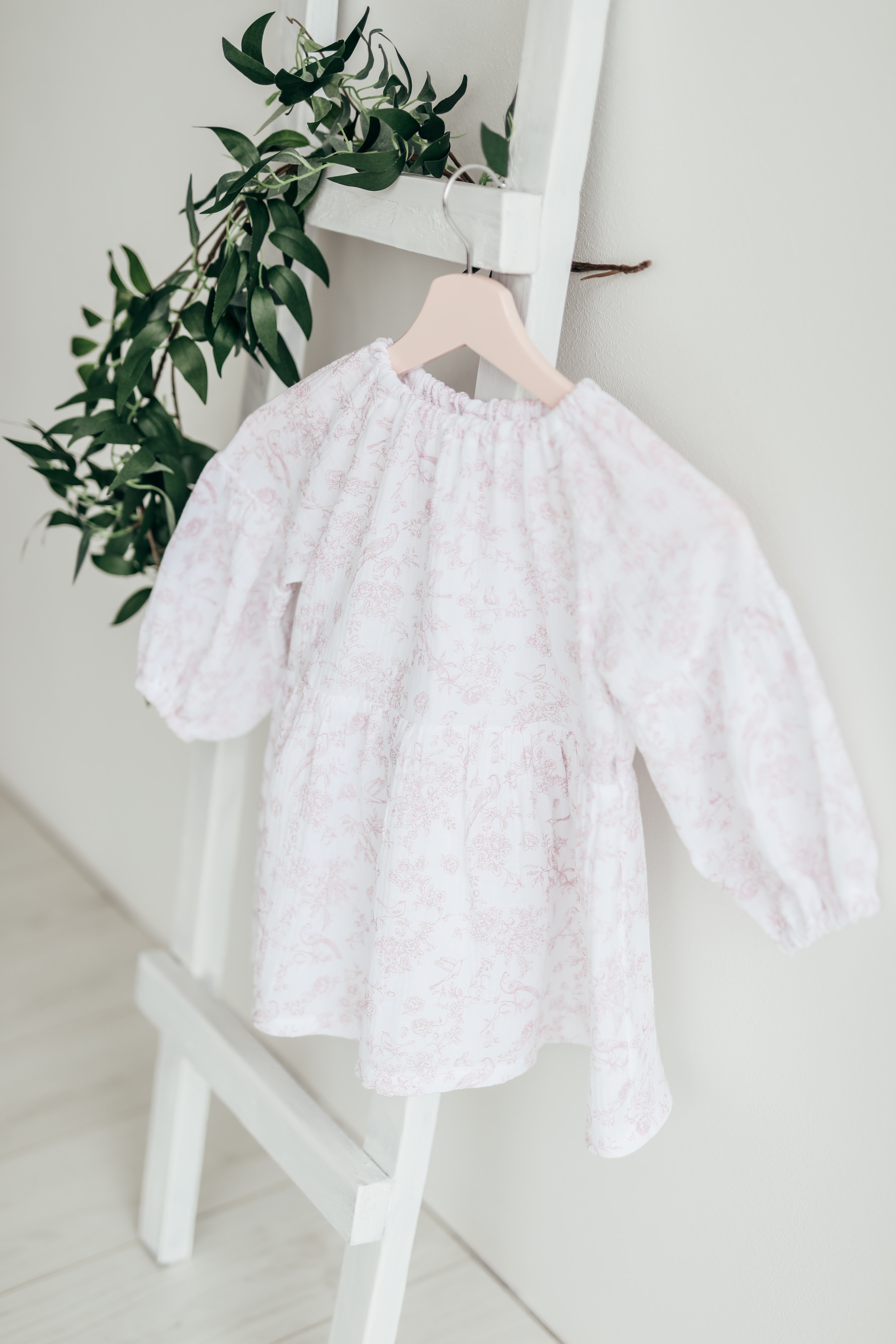 Muslino suknelė "Pink bouquet"