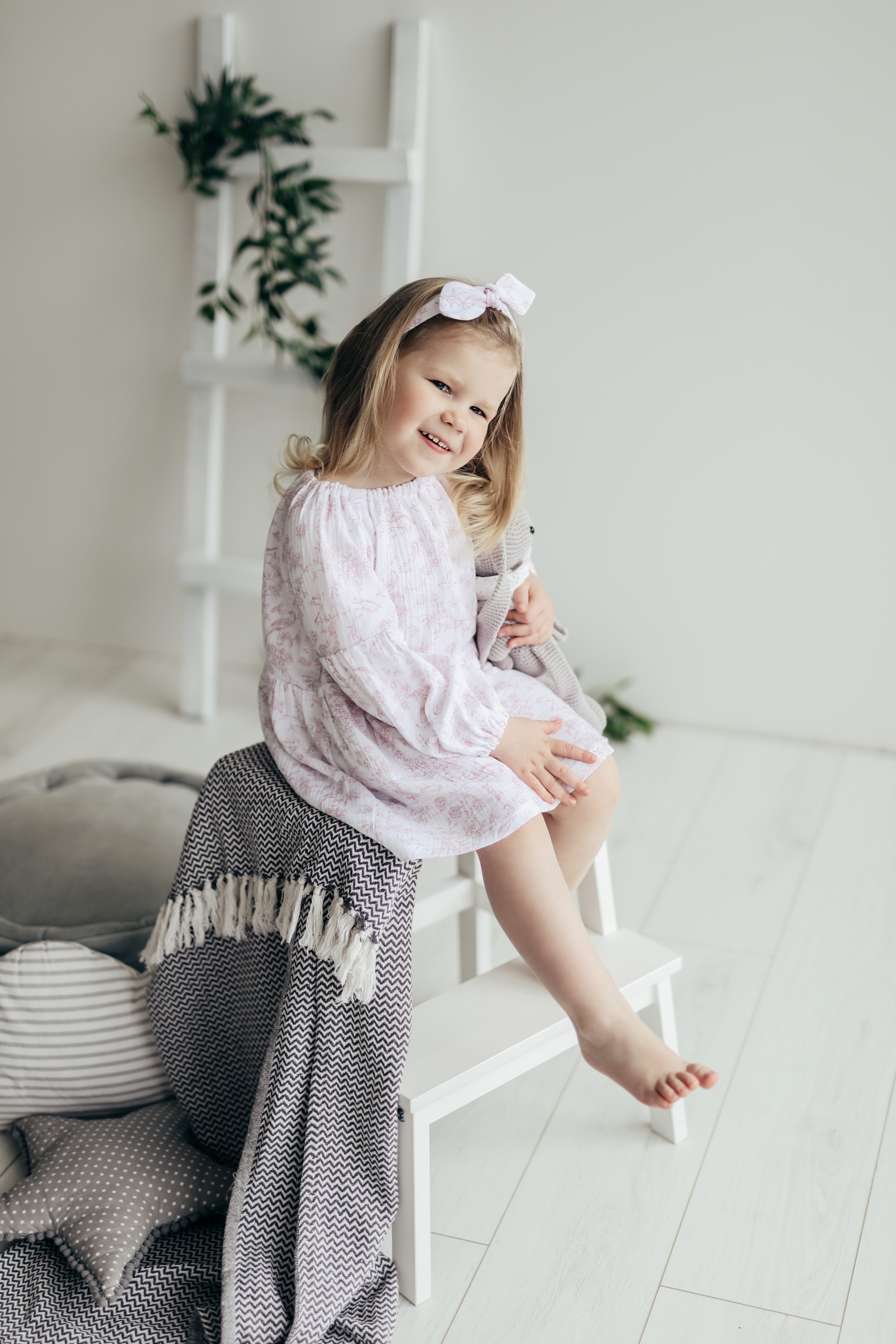 Muslino suknelė "Pink bouquet"