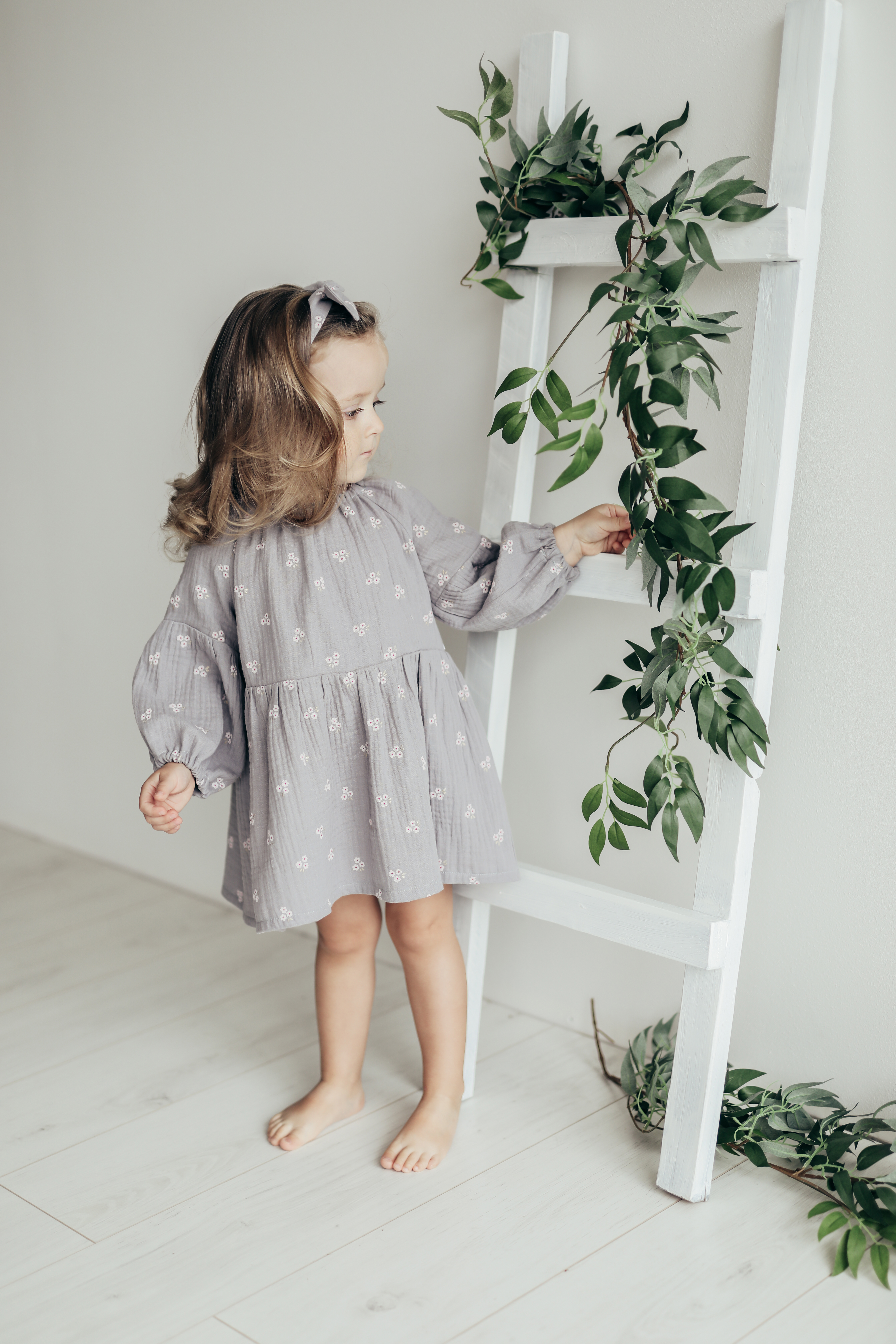 Muslino suknelė "Gray meadow"