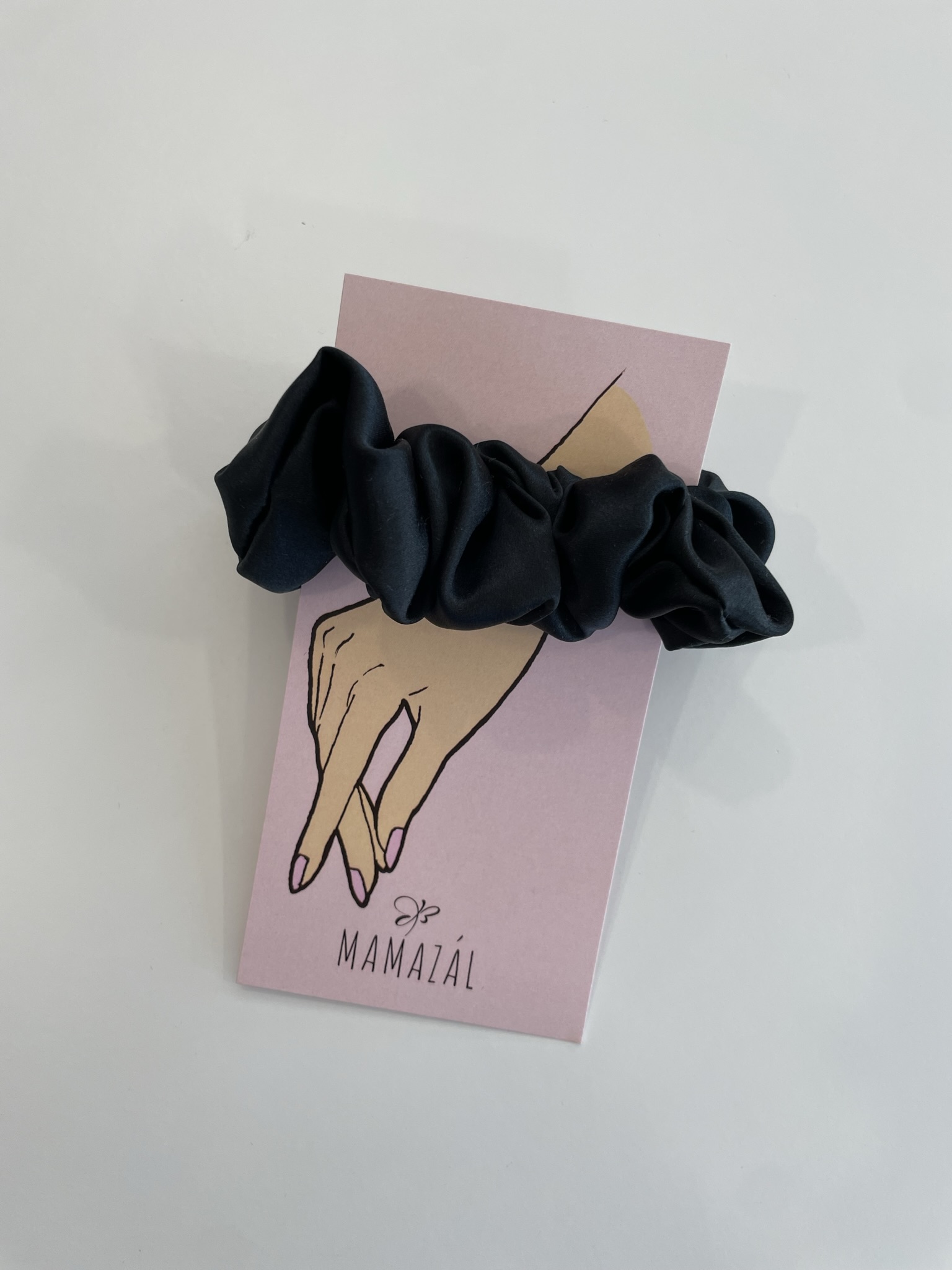 Šilkinė plaukų gumytė "Black night"