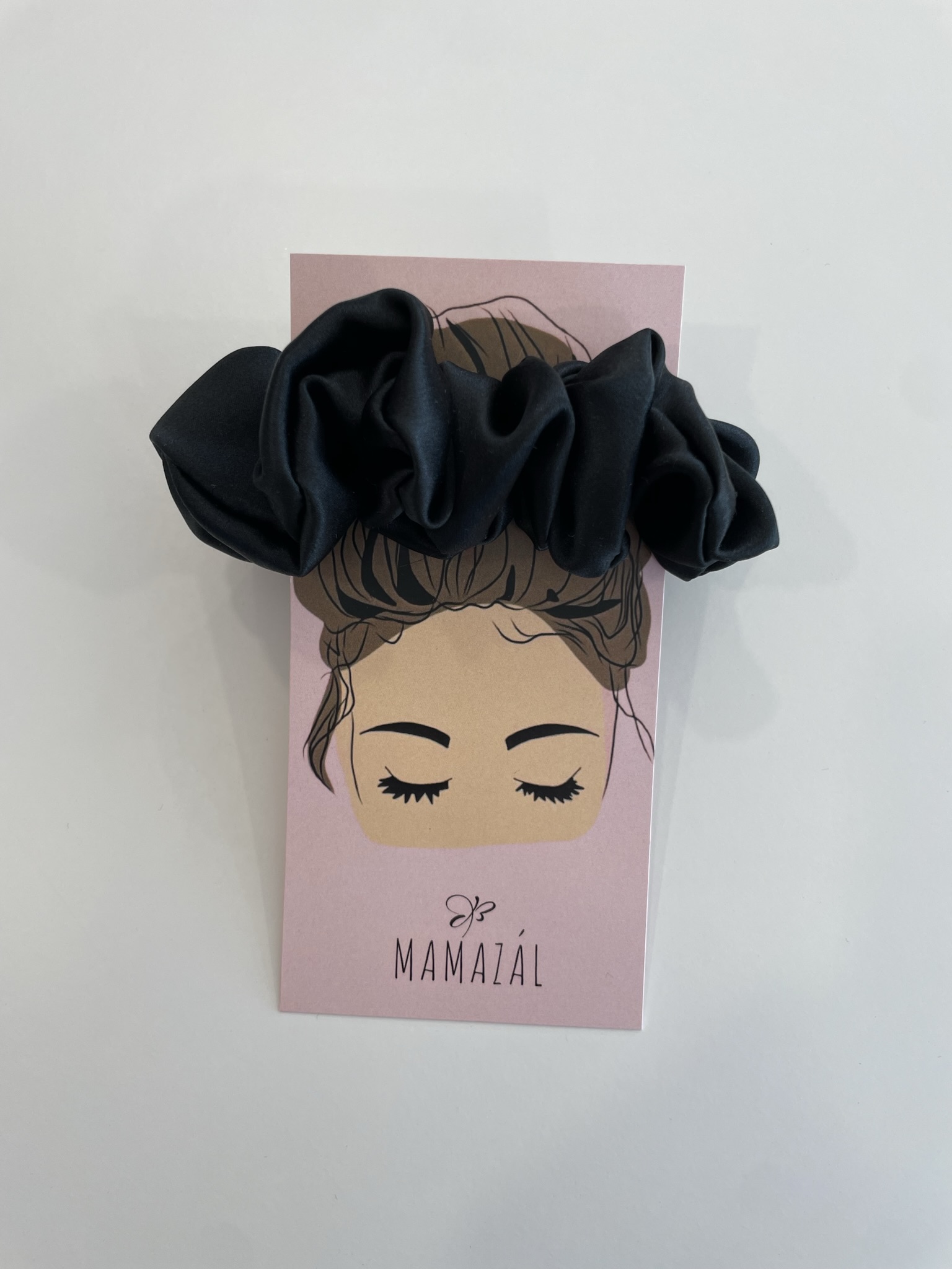 Šilkinė plaukų gumytė "Black night"