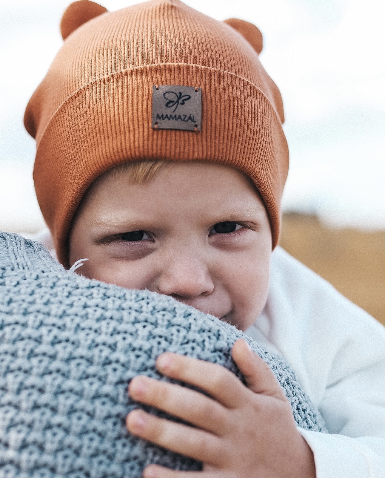 Dviguba kepurė "Tiny beanie - caramel"