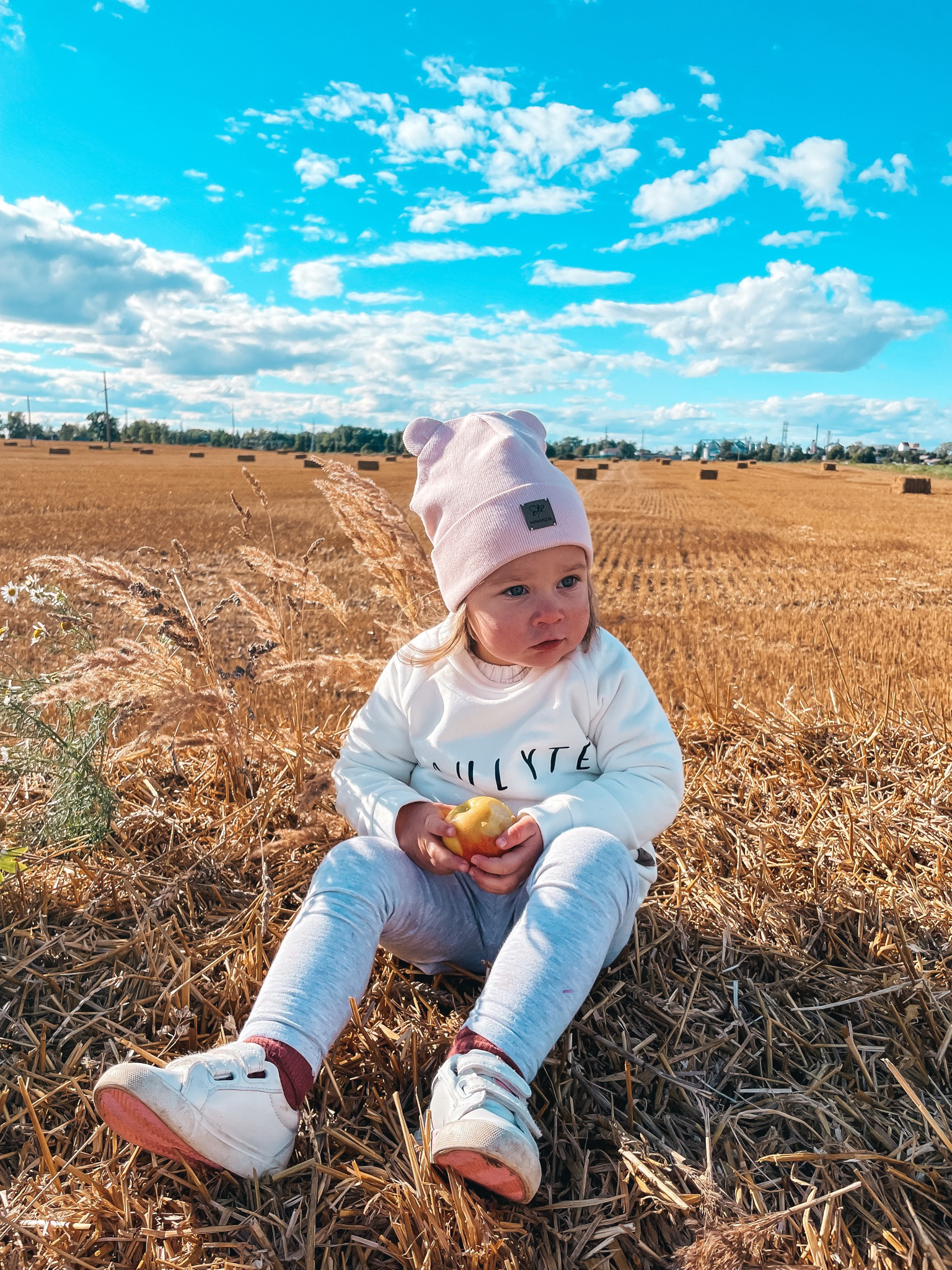 Dviguba kepurė "Tiny beanie - dusty pink"
