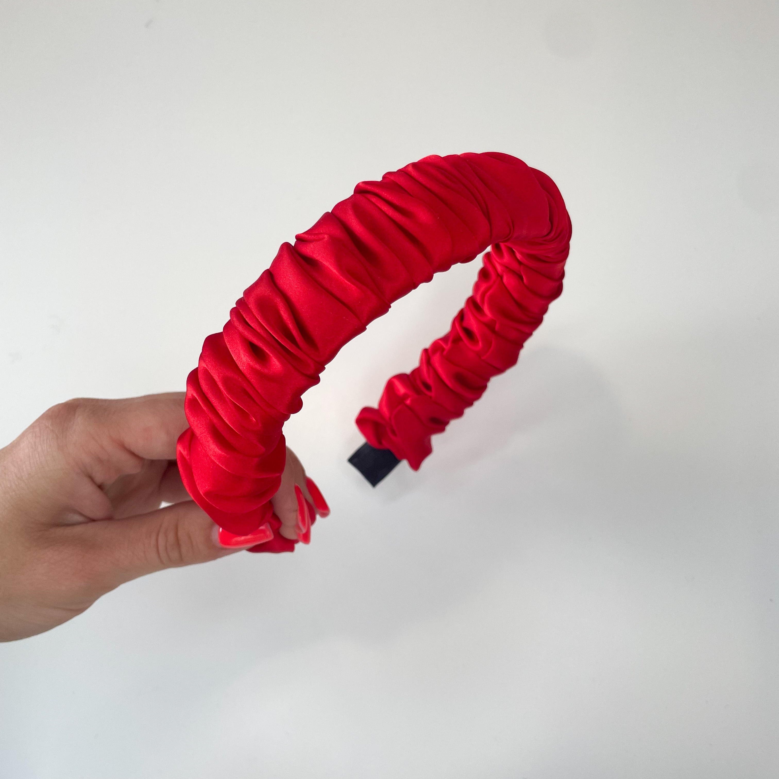 Rauktas plaukų lankelis "Classic red"