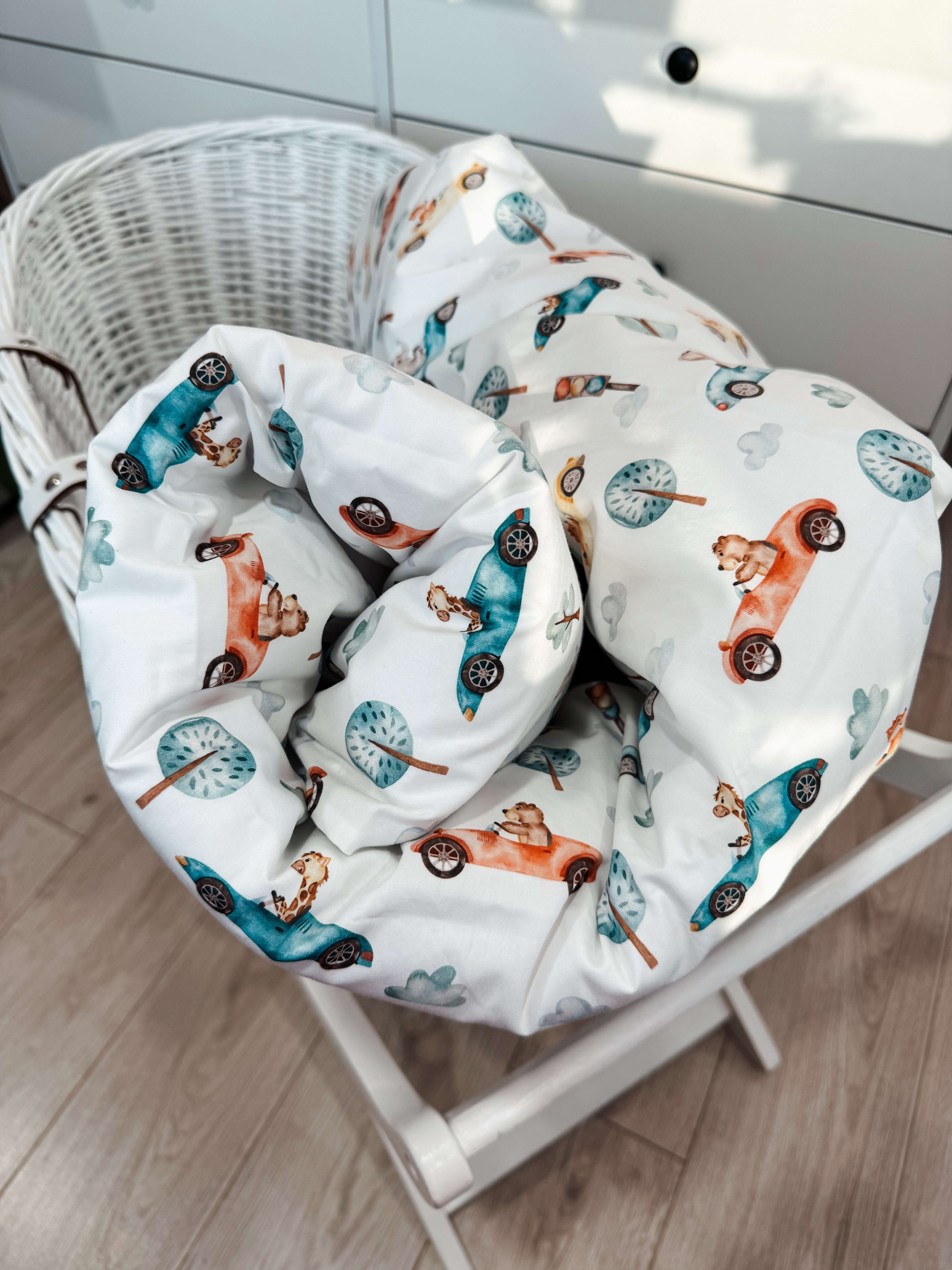 Poplino antklodės užvalkalas "Animals on the road”