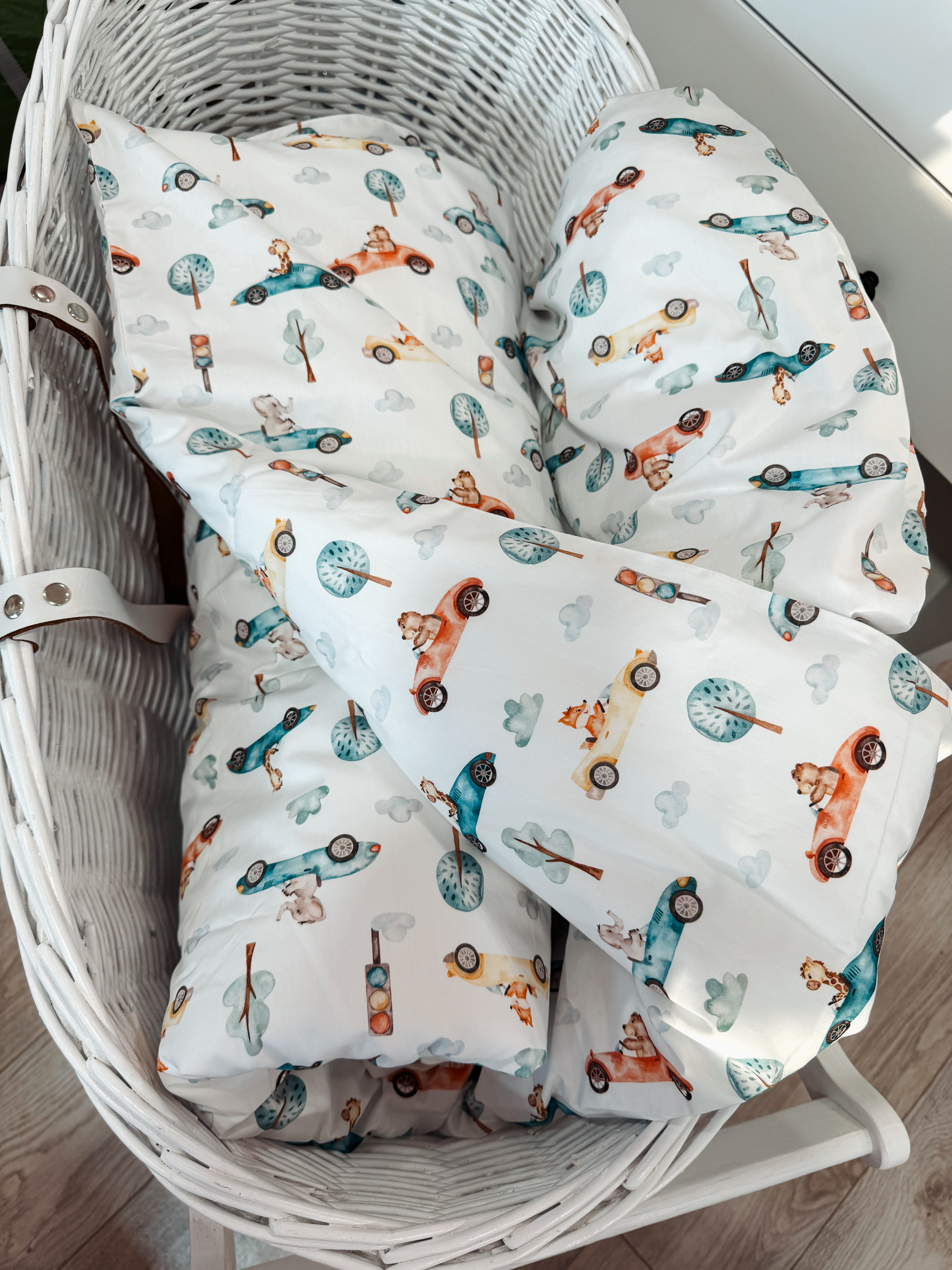 Poplino antklodės užvalkalas "Animals on the road”