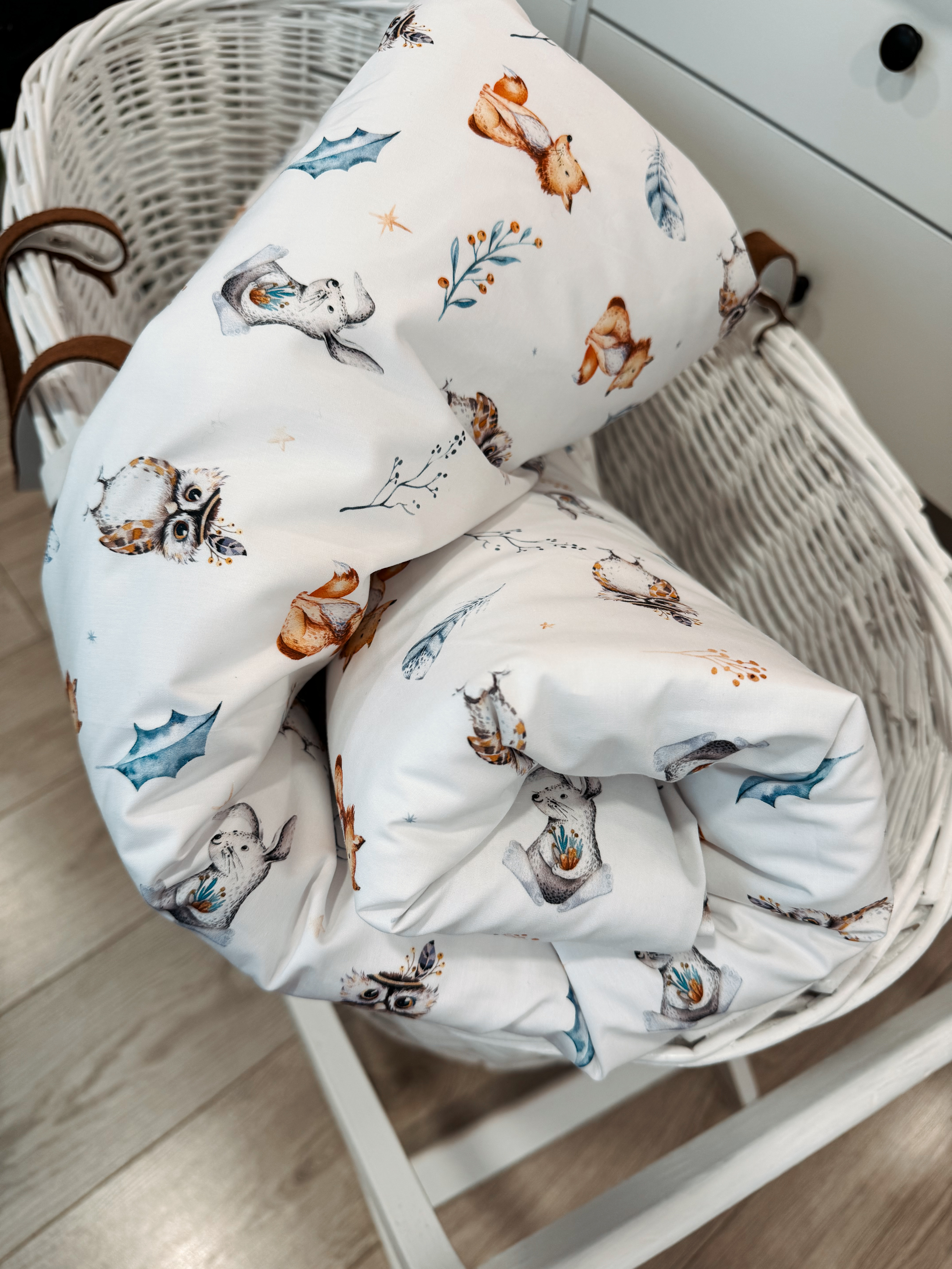 Poplino antklodės užvalkalas "Little animals”