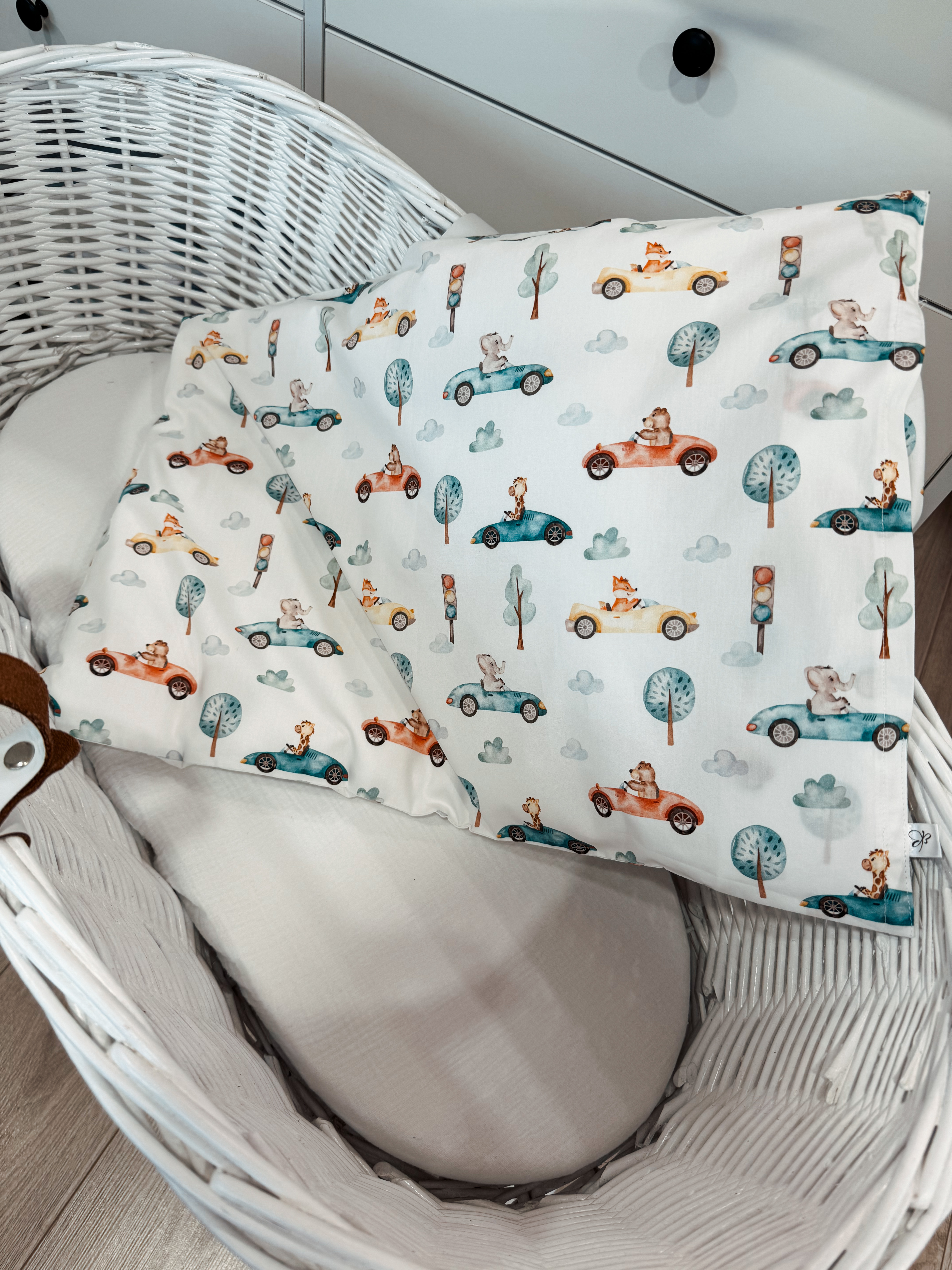 Poplino pagalvės užvalkalas "Animals on the road"