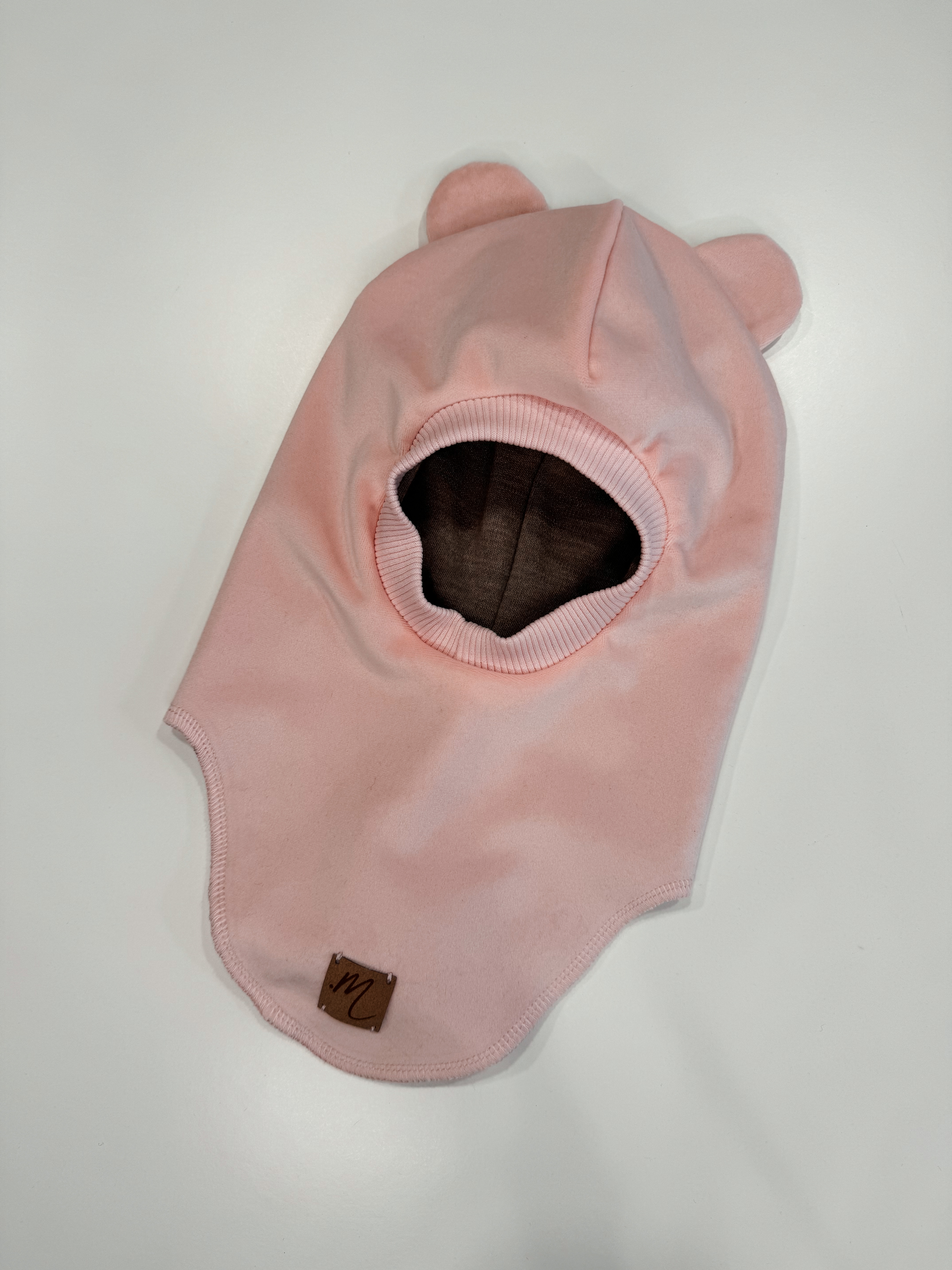 Žieminis šalmukas "Baby pink bear"