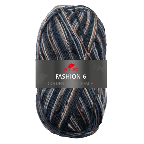 Siūlai Pro Lana Golden Socks Fashion 6 "Grafito - biežinė"