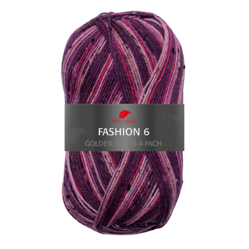 Siūlai Pro Lana Golden Socks Fashion 6 "Vyno - rožinė"